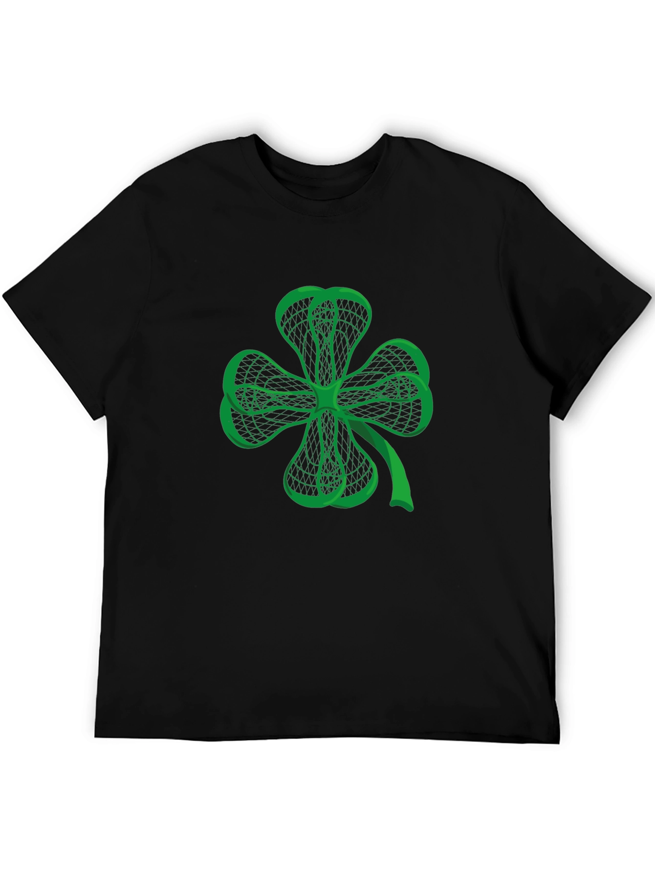 Lucky Clover Graphic Tee - Black Cotton T-Shirt