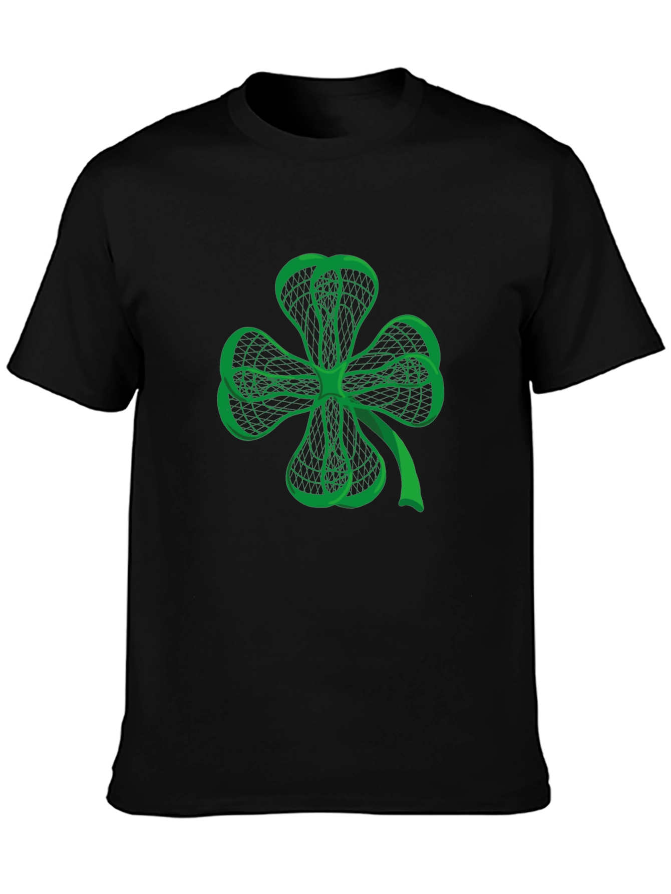 Lucky Clover Graphic Tee - Black Cotton T-Shirt