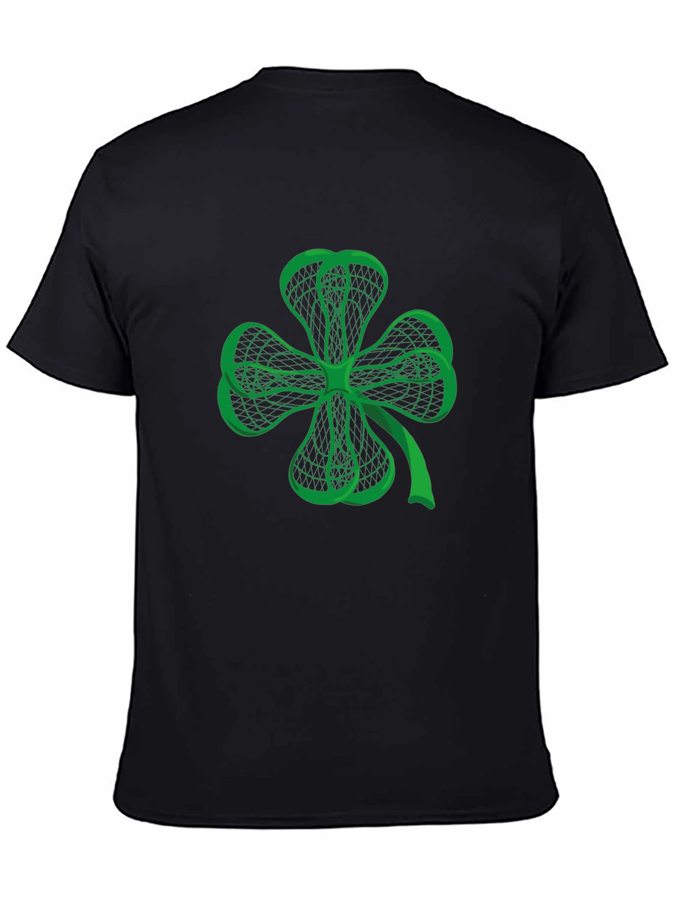 Lucky Clover Graphic Tee - Black Cotton T-Shirt