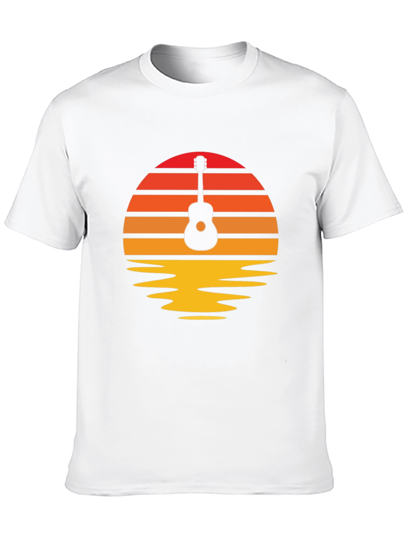 Sunset Guitar Graphic Tee - Retro Music Lover Shirt