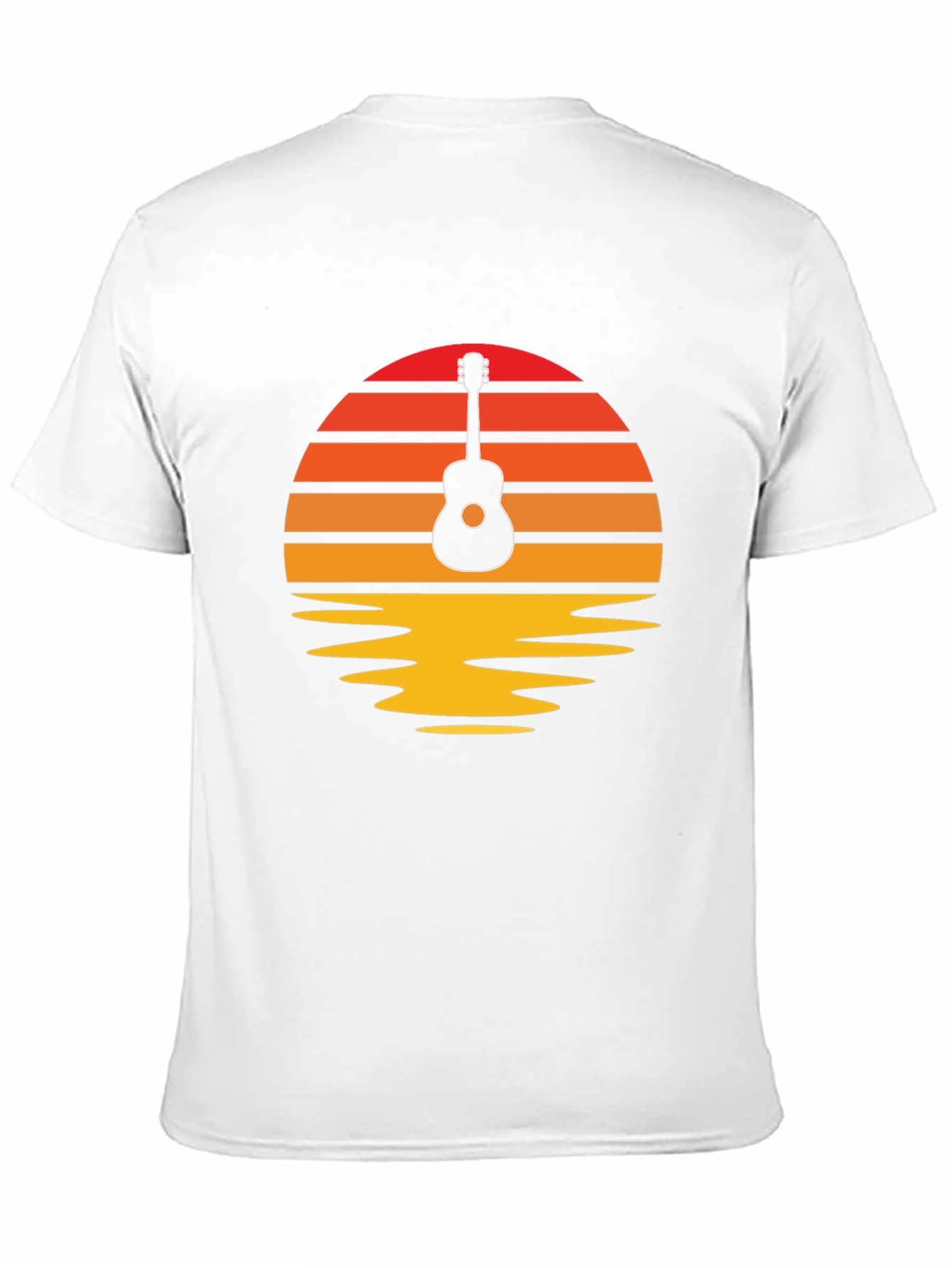 Sunset Guitar Graphic Tee - Retro Music Lover Shirt