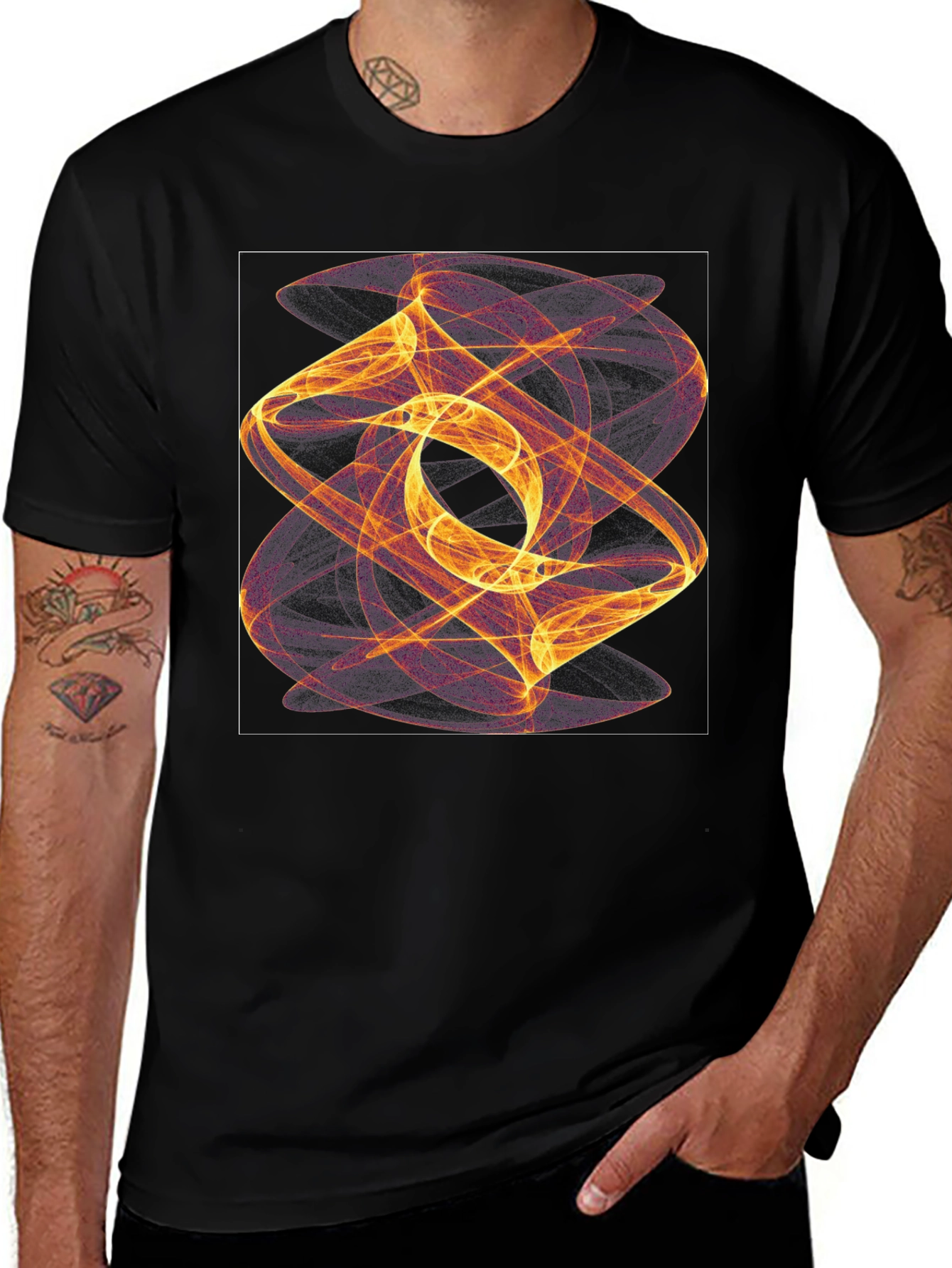 Abstract Swirl Graphic Tee - Modern Art Shirt