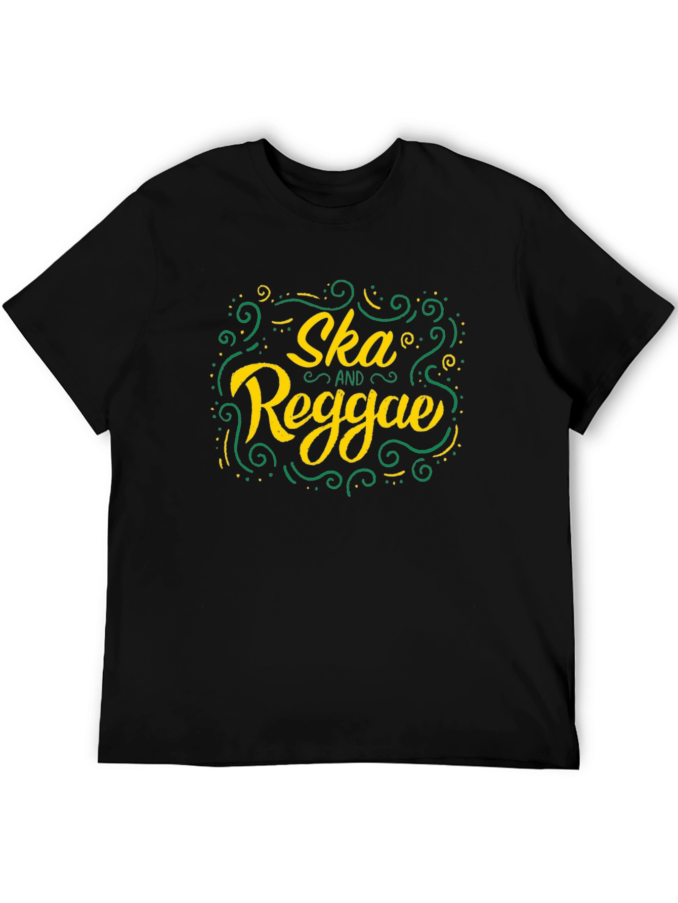 Ska and Reggae Graphic Print Black T-Shirt
