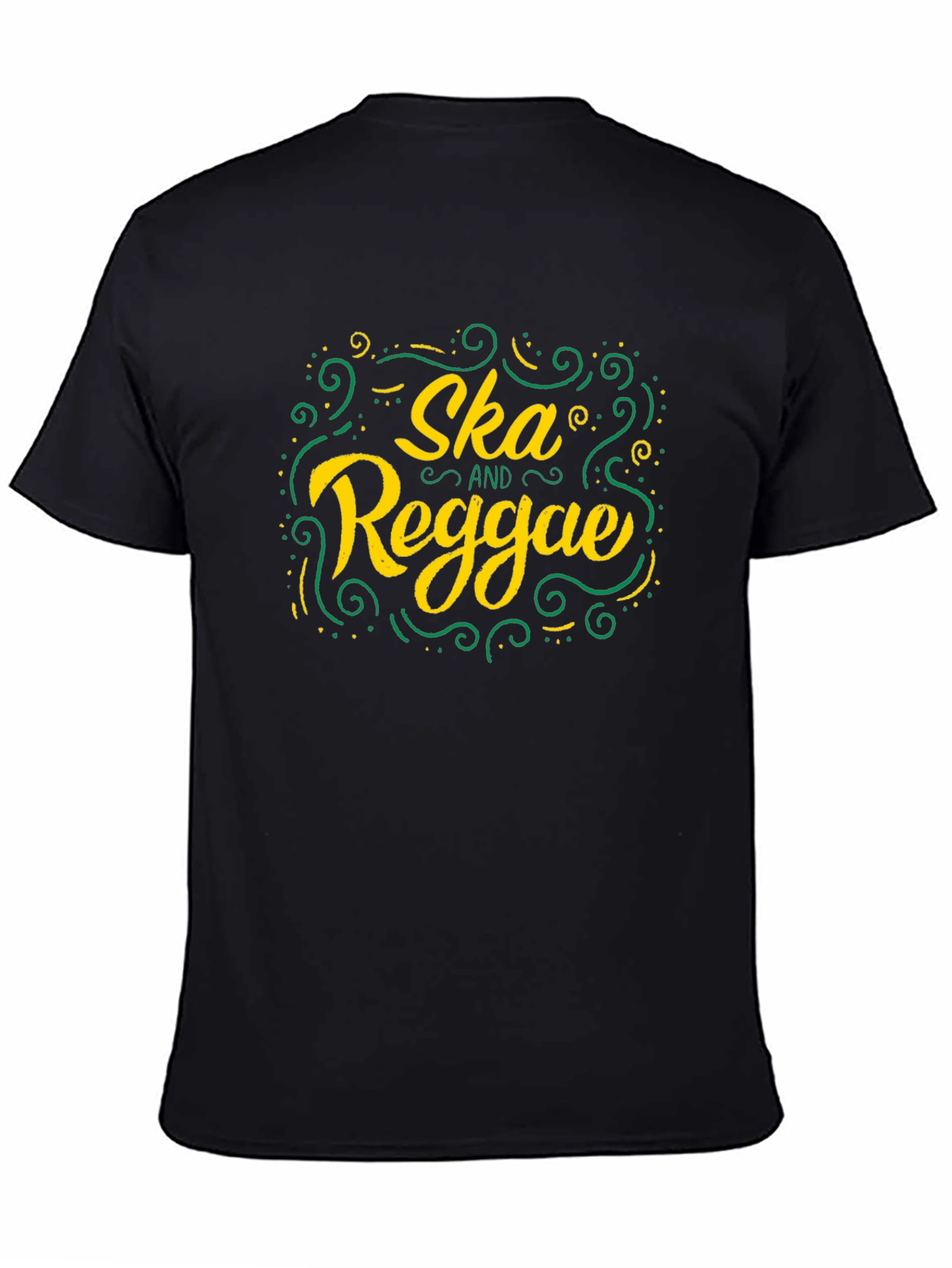 Ska and Reggae Graphic Print Black T-Shirt