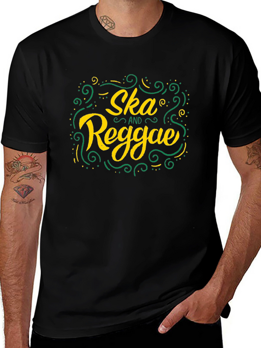 Ska and Reggae Graphic Print Black T-Shirt