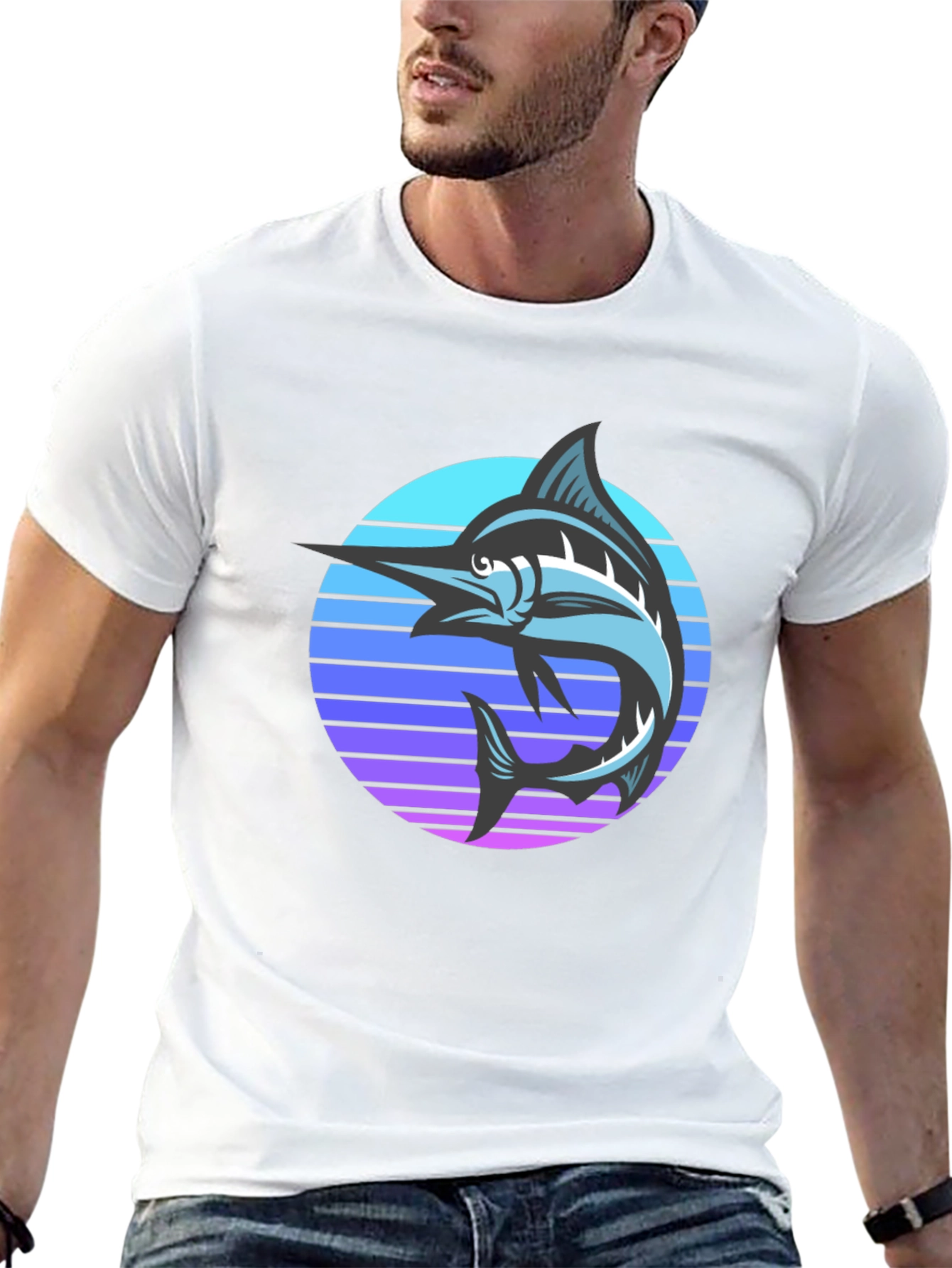 Retro Marlin T-Shirt - Black