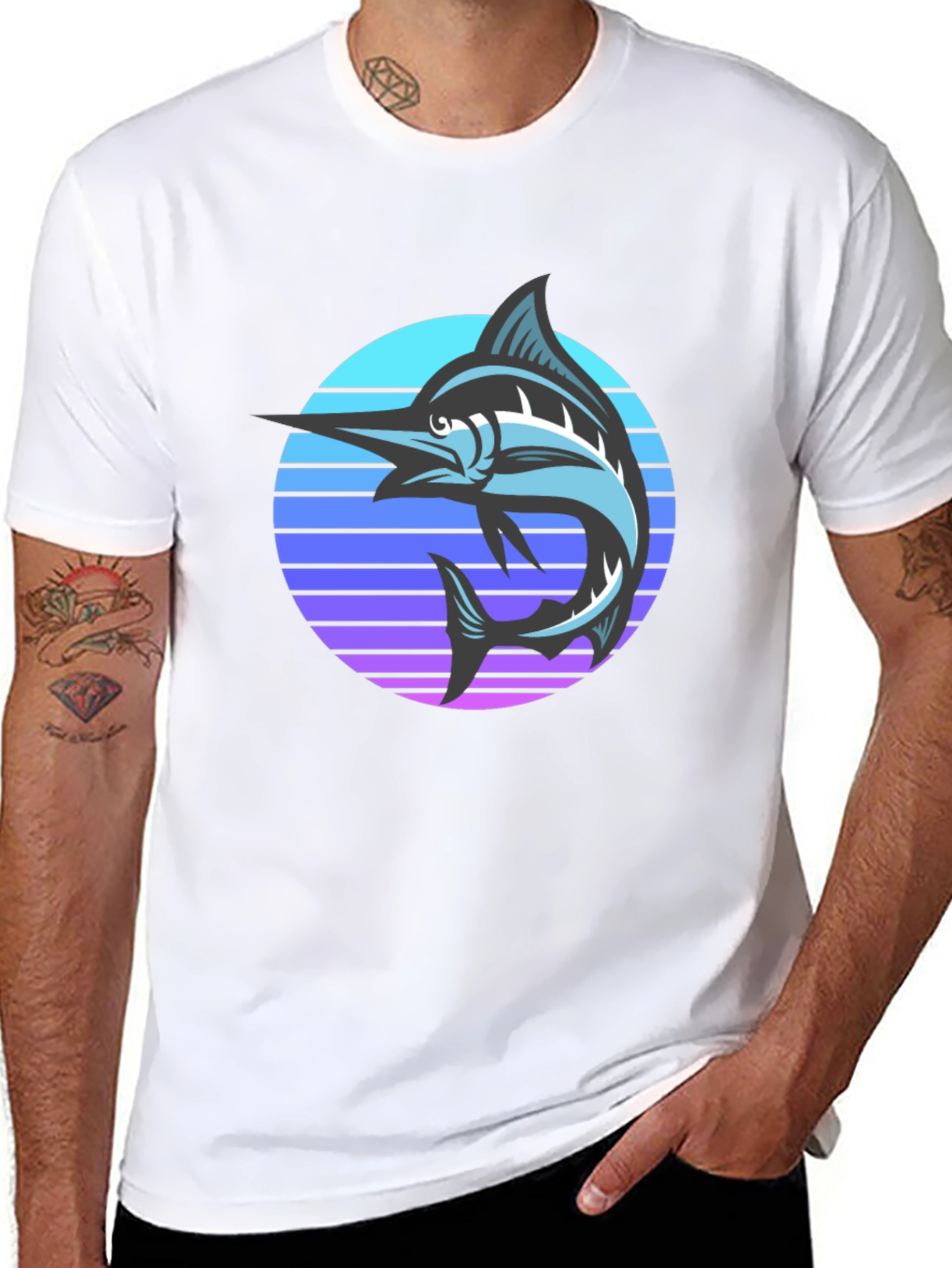Retro Marlin T-Shirt - Black