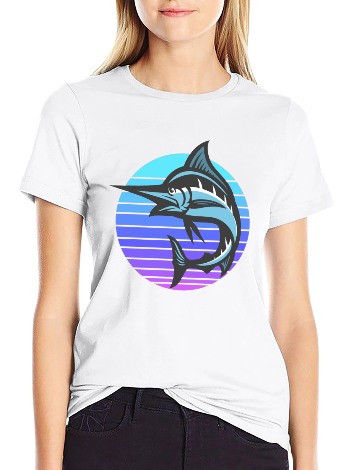 Retro Marlin T-Shirt - Black