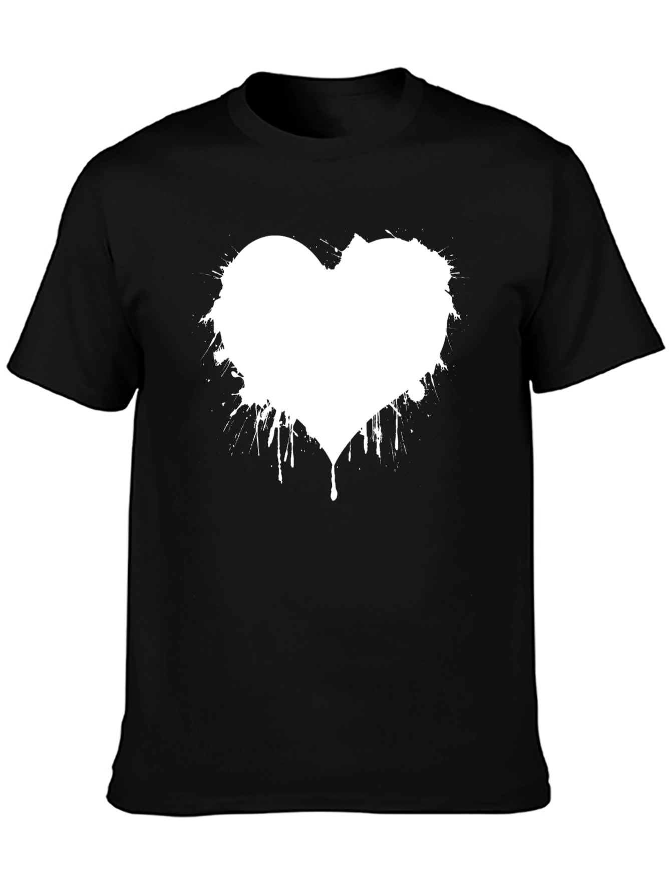 Heart Splatter Graphic Black T-Shirt