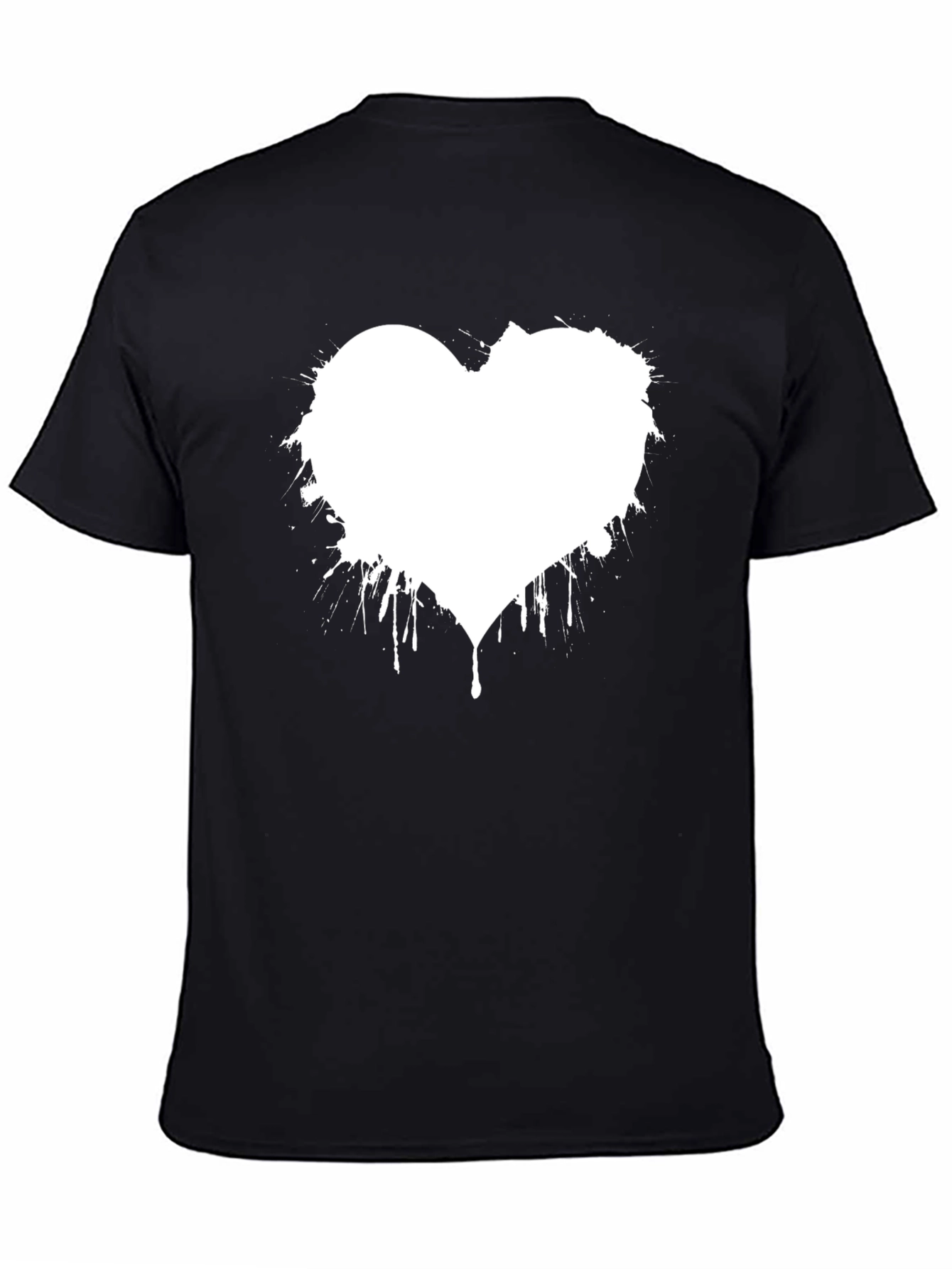 Heart Splatter Graphic Black T-Shirt