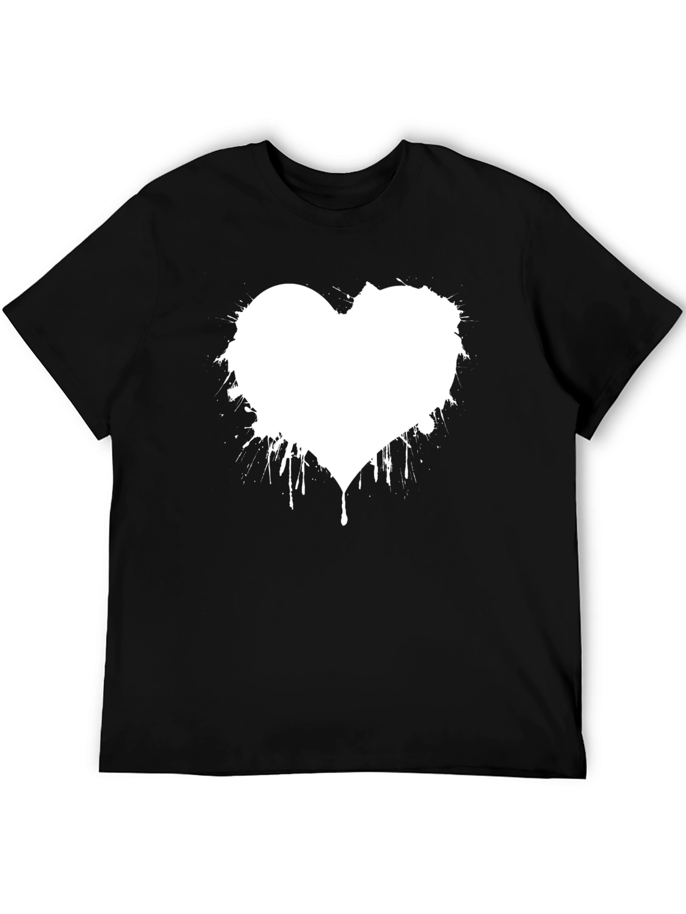 Heart Splatter Graphic Black T-Shirt