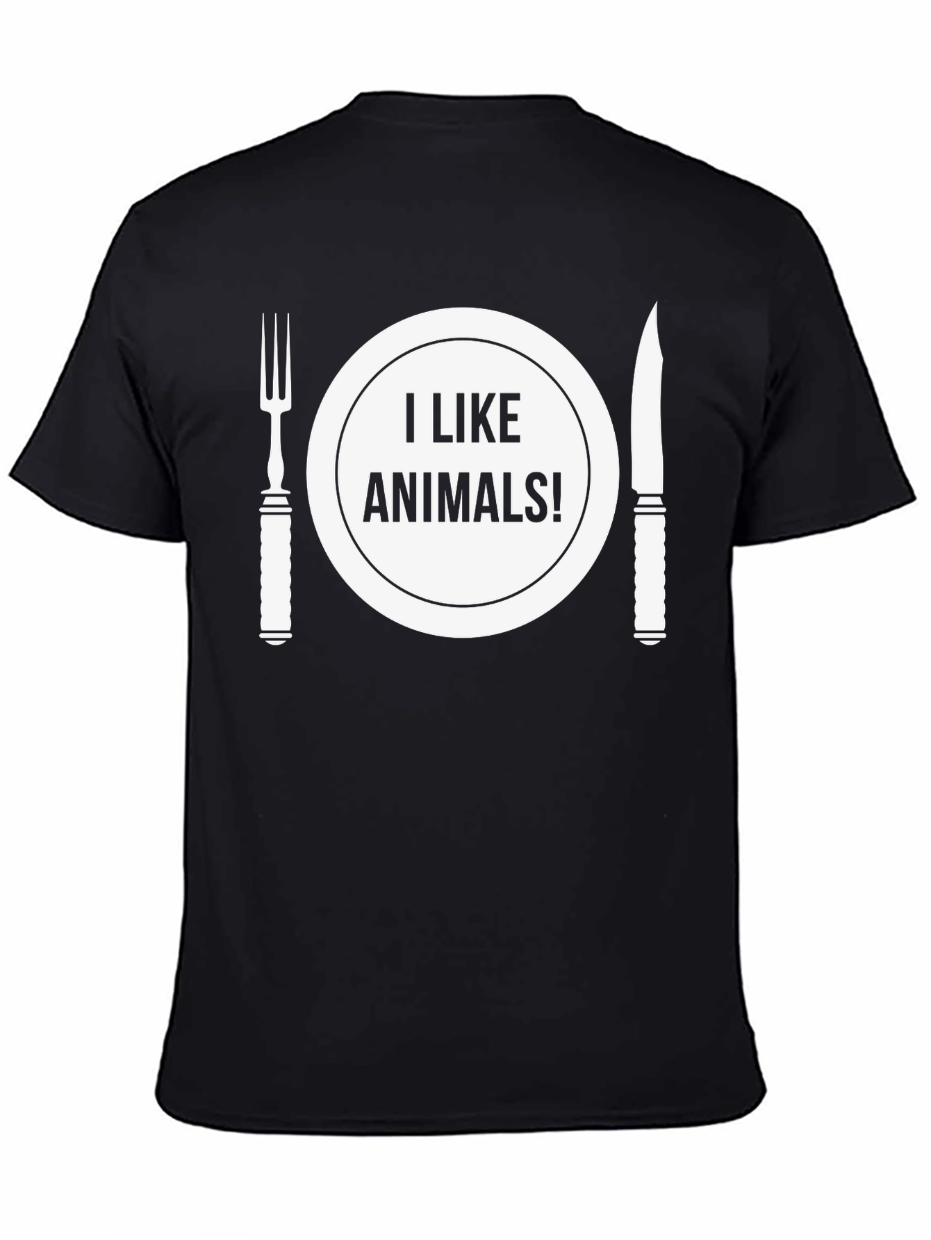 I Like Animals! Black T-Shirt - Vegan Statement Tee