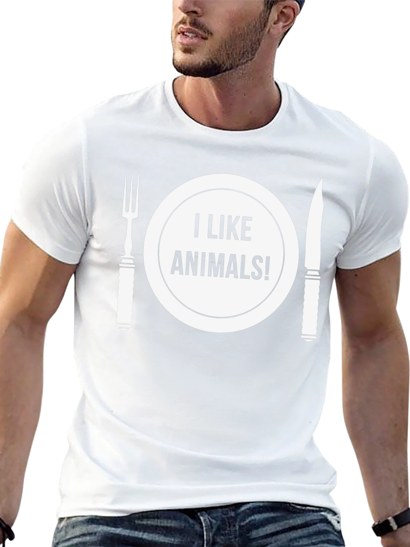 I Like Animals! Black T-Shirt - Vegan Statement Tee