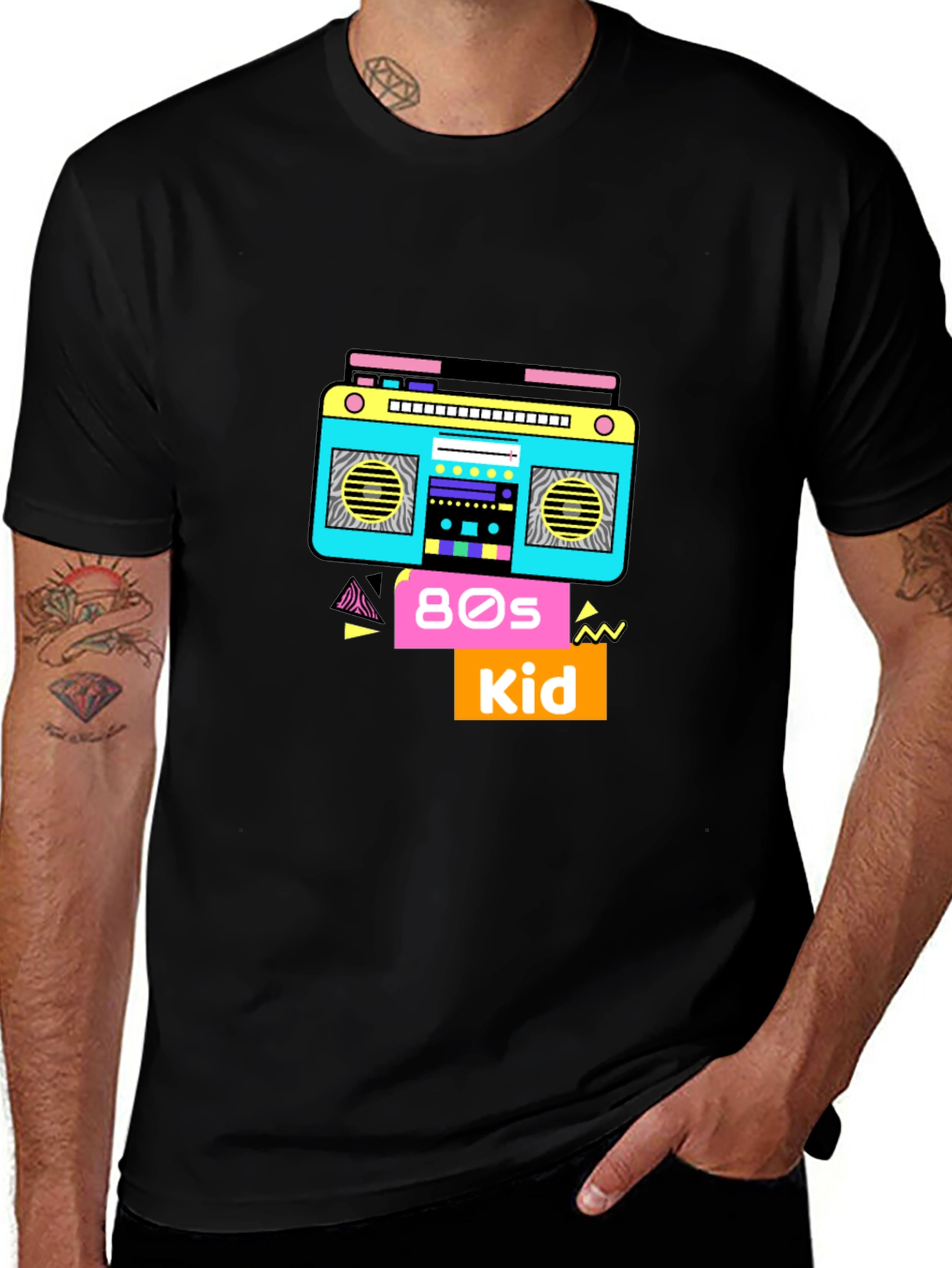 80s Kid T-Shirt Retro Boombox Graphic Tee