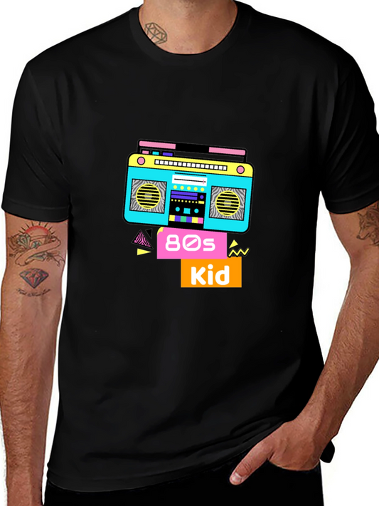 80s Kid T-Shirt Retro Boombox Graphic Tee