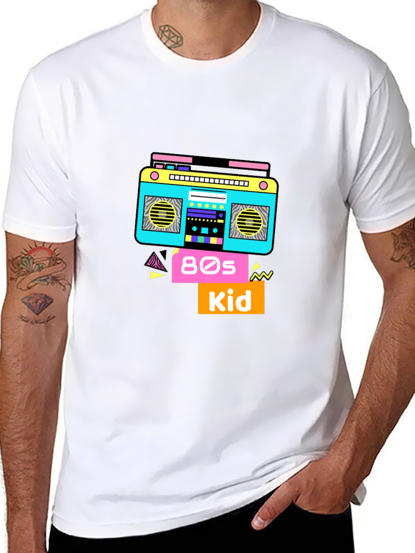 80s Kid T-Shirt Retro Boombox Graphic Tee