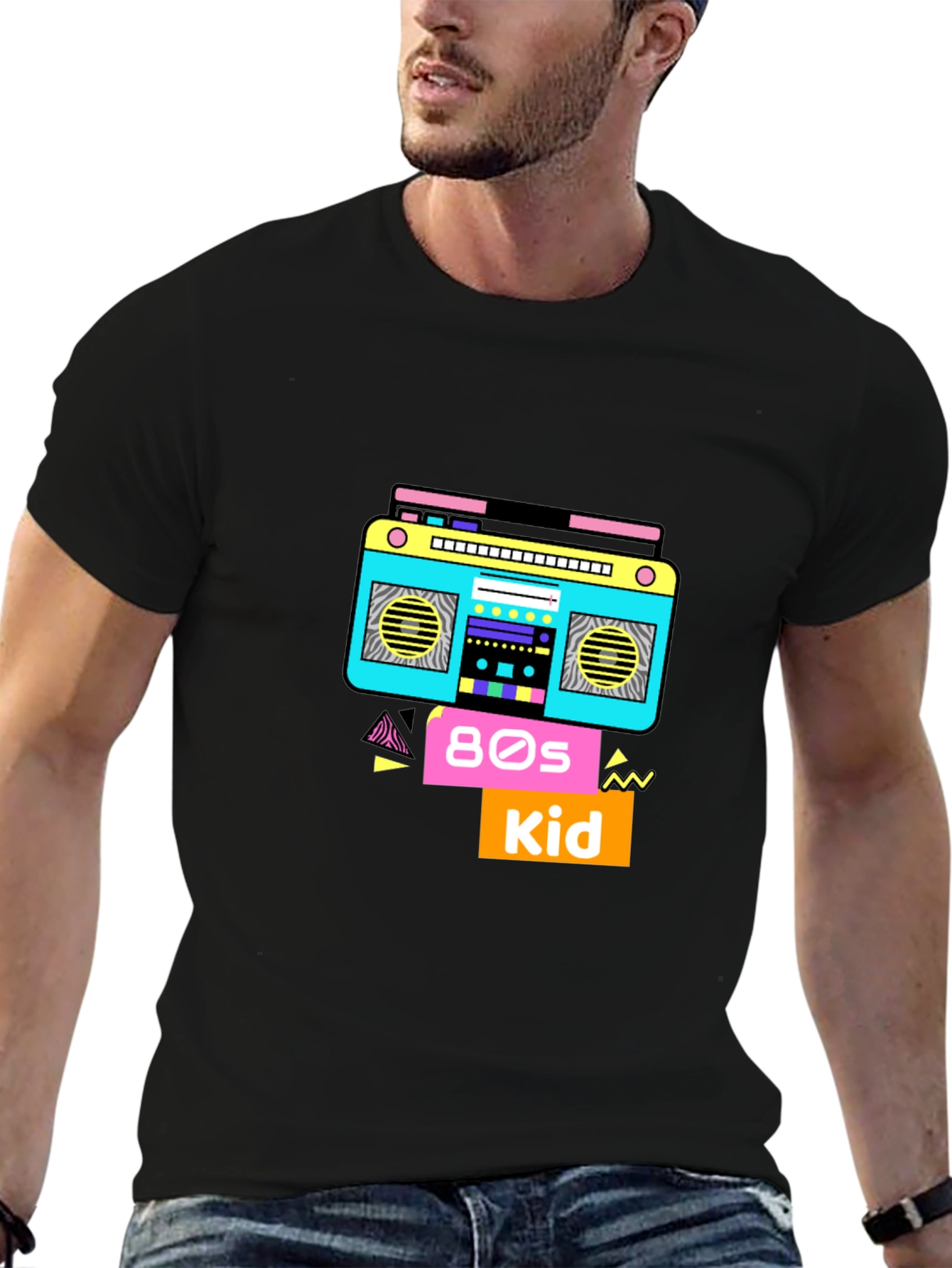 80s Kid T-Shirt Retro Boombox Graphic Tee