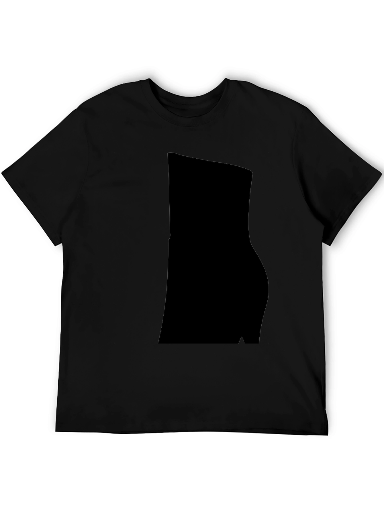 Mens Casual Black Cotton Blend T-Shirt
