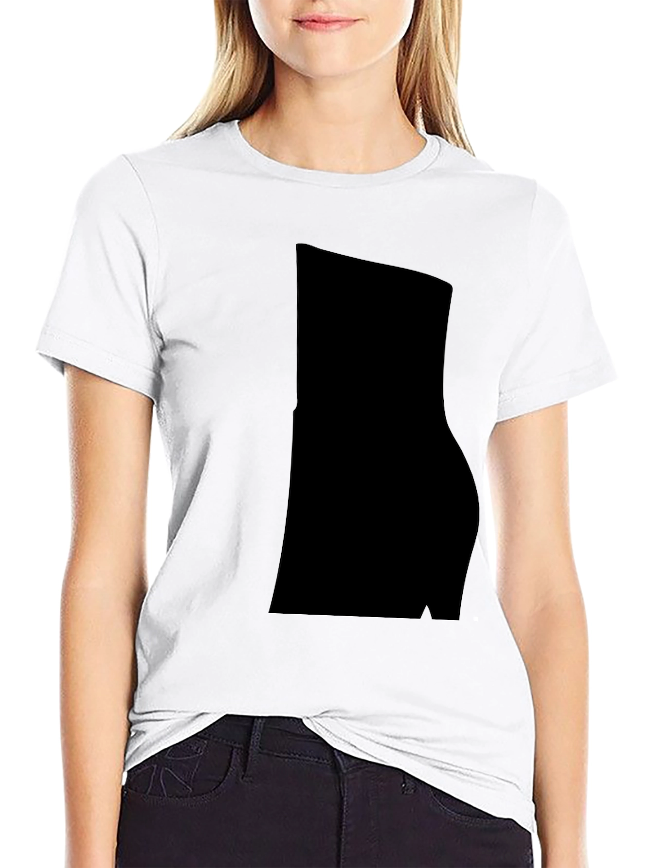 Mens Casual Black Cotton Blend T-Shirt