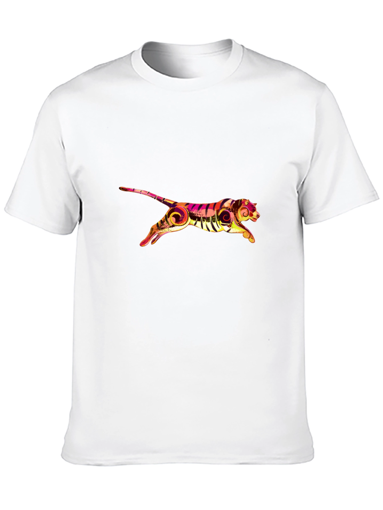 Stylish Black Tee with Graphic Tiger Print