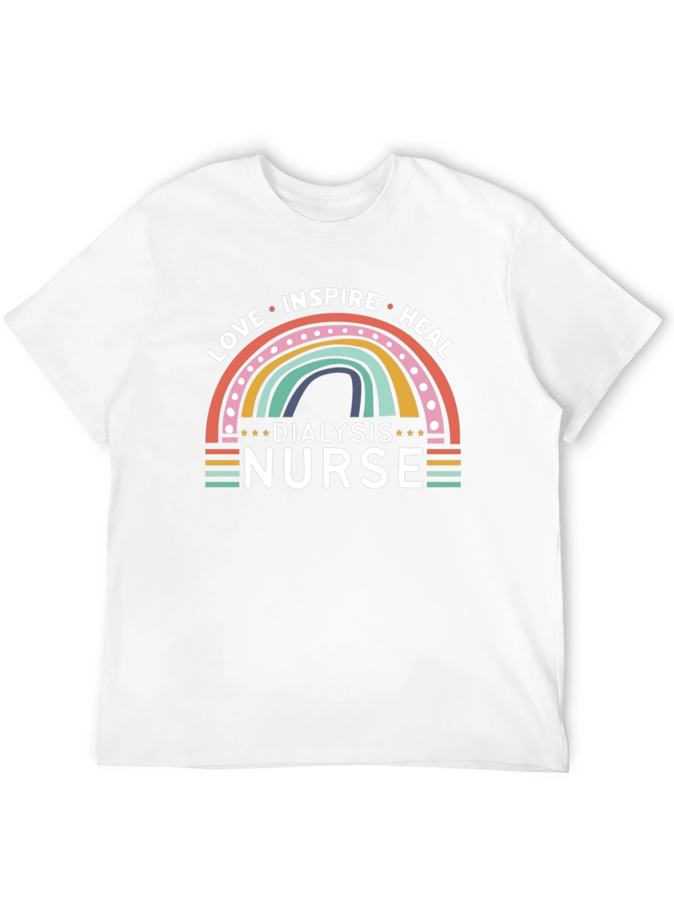 Dialysis Nurse Rainbow Graphic T-Shirt