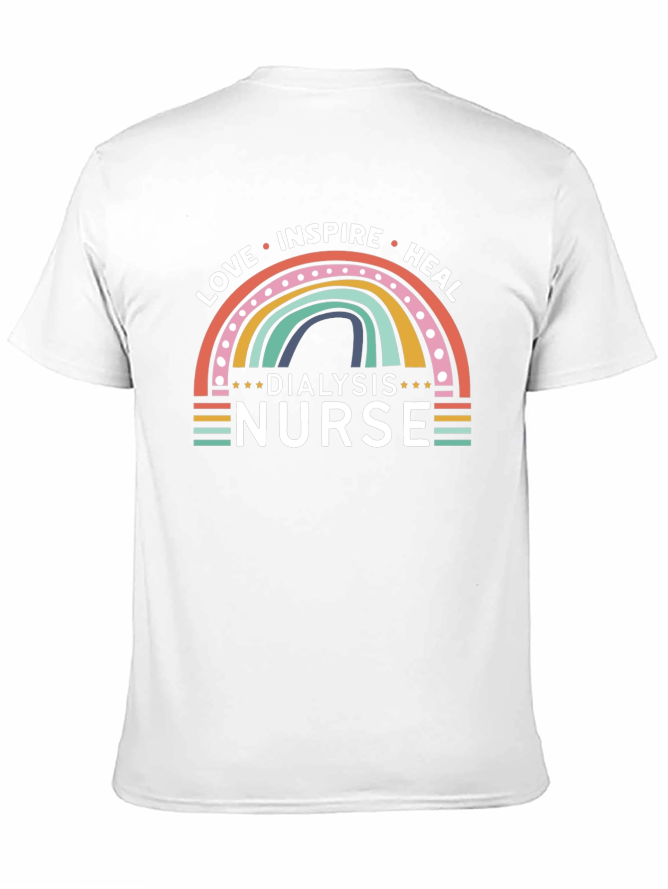 Dialysis Nurse Rainbow Graphic T-Shirt