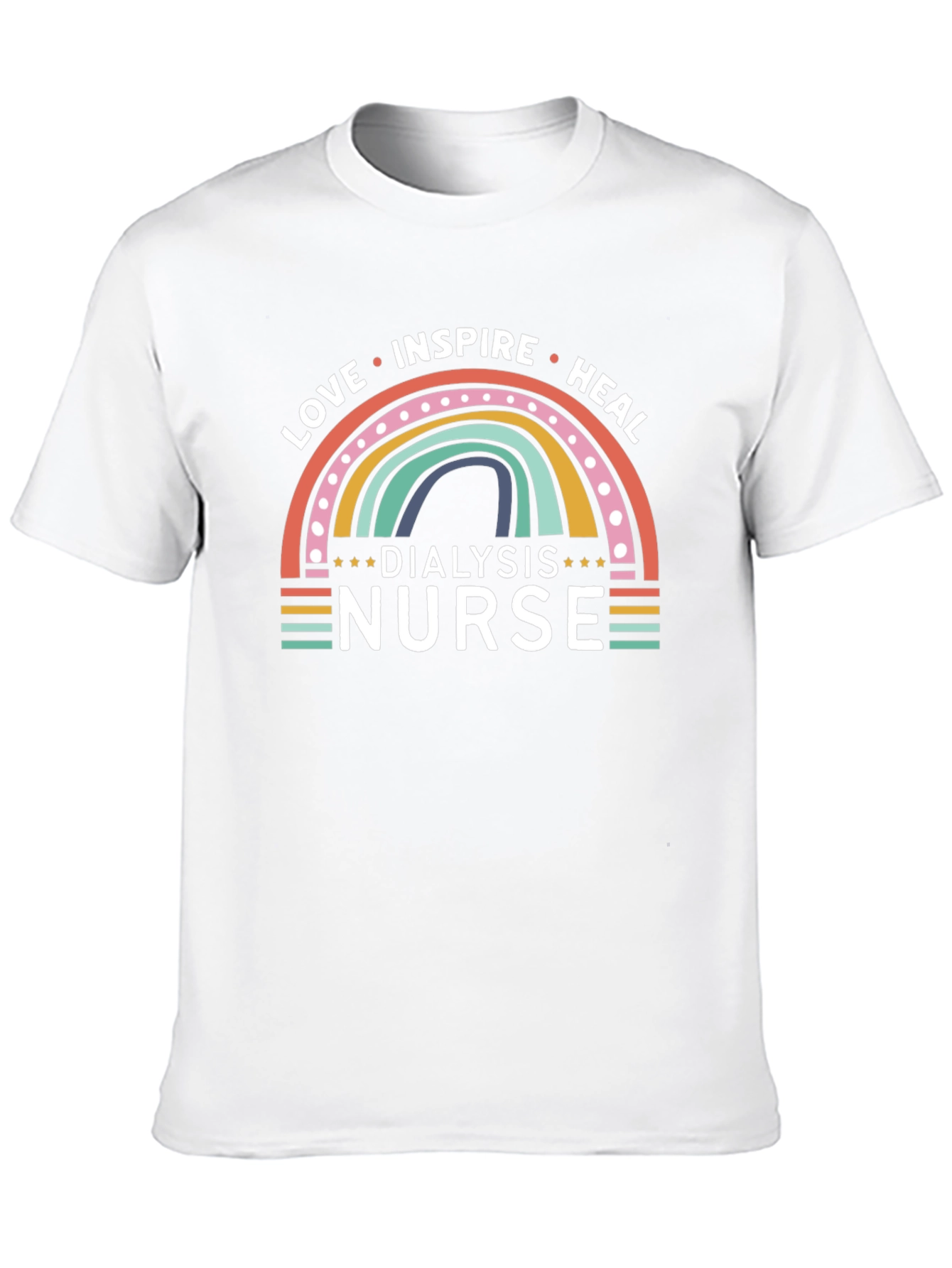 Dialysis Nurse Rainbow Graphic T-Shirt