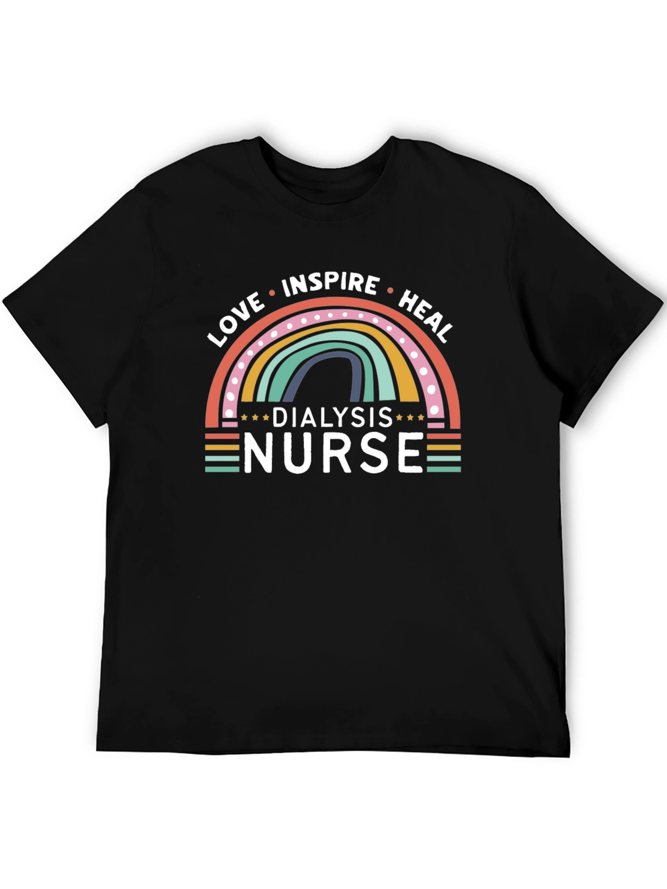 Dialysis Nurse Rainbow Graphic T-Shirt