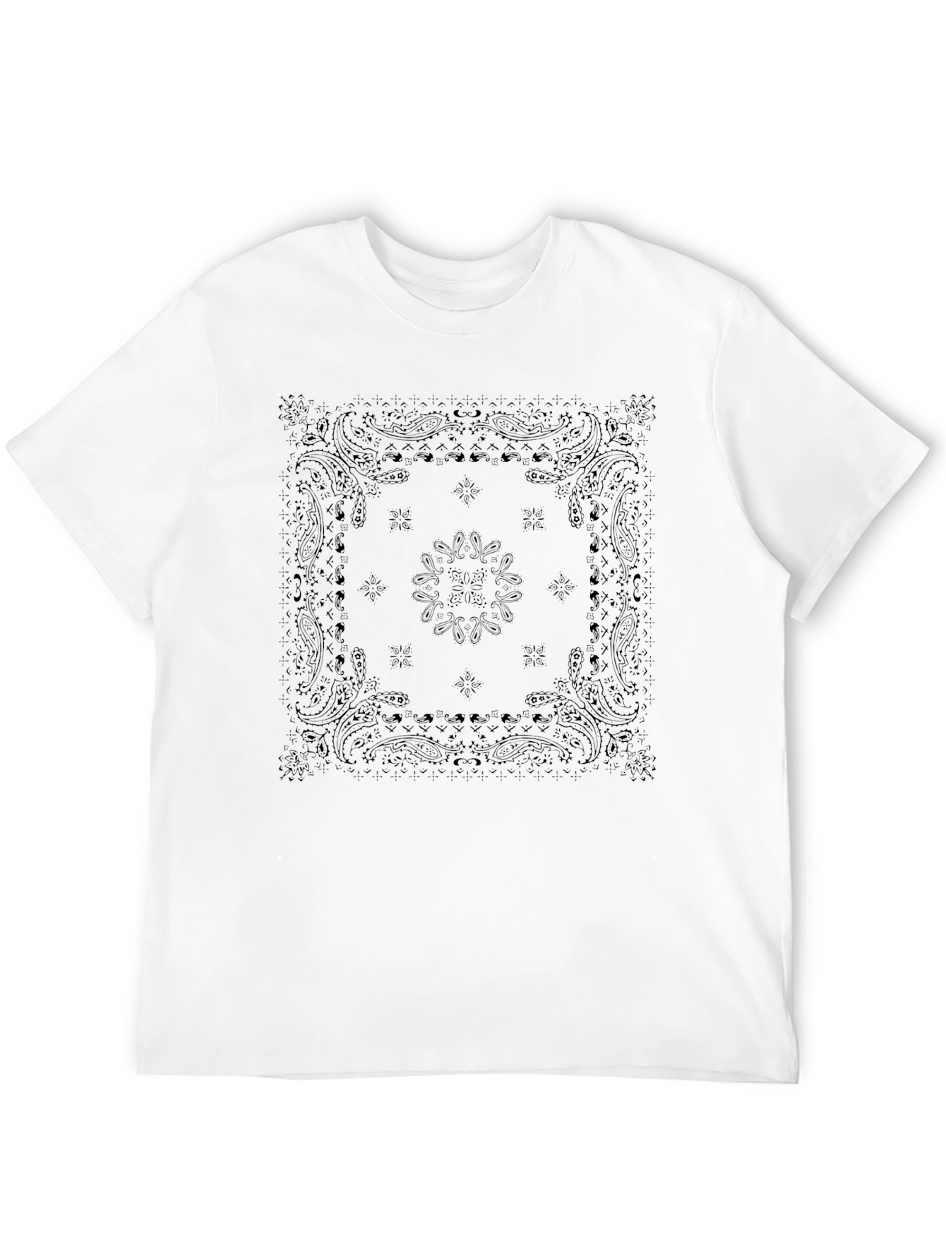 Bandana Print Black T-Shirt for Men