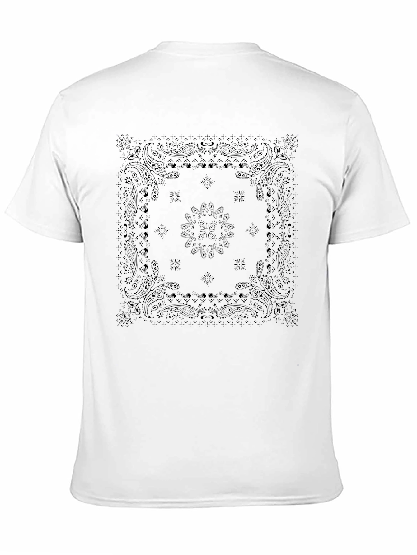 Bandana Print Black T-Shirt for Men