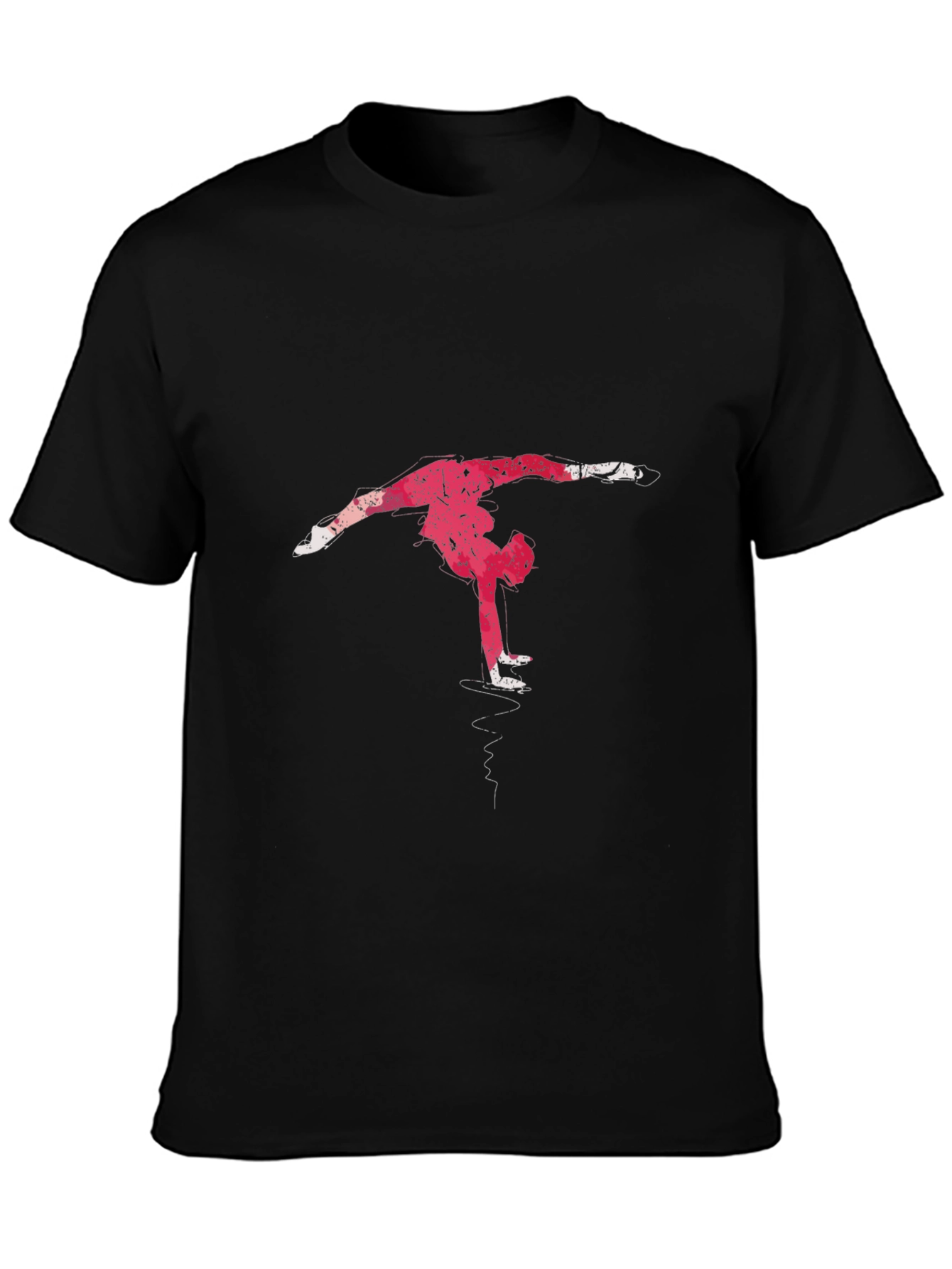 Figure Skater Graphic Tee - Black Cotton Blend