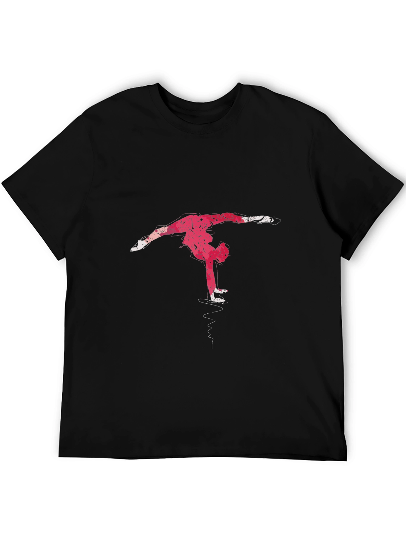Figure Skater Graphic Tee - Black Cotton Blend