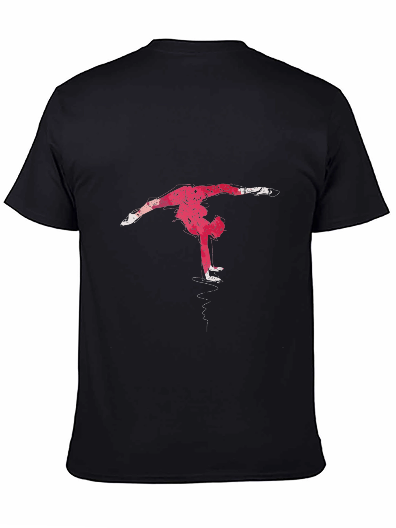 Figure Skater Graphic Tee - Black Cotton Blend