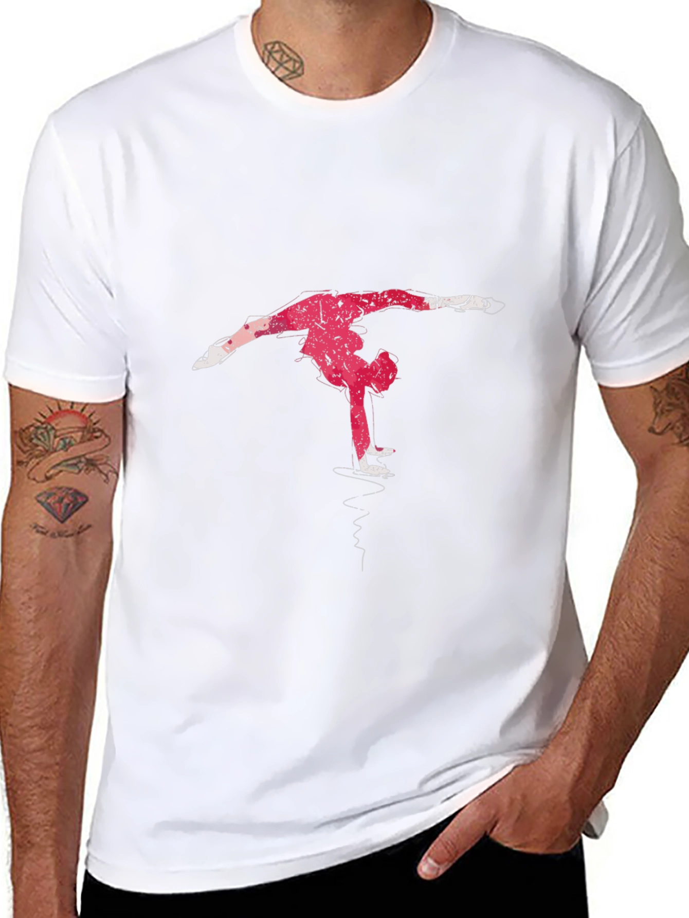 Figure Skater Graphic Tee - Black Cotton Blend