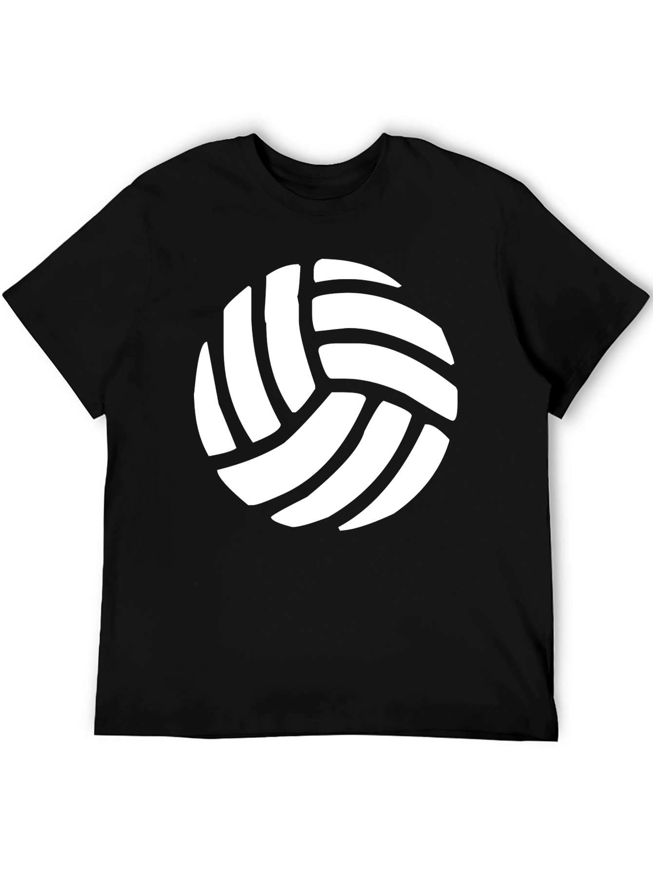 Volleyball Graphic Tee - Black Cotton T-Shirt