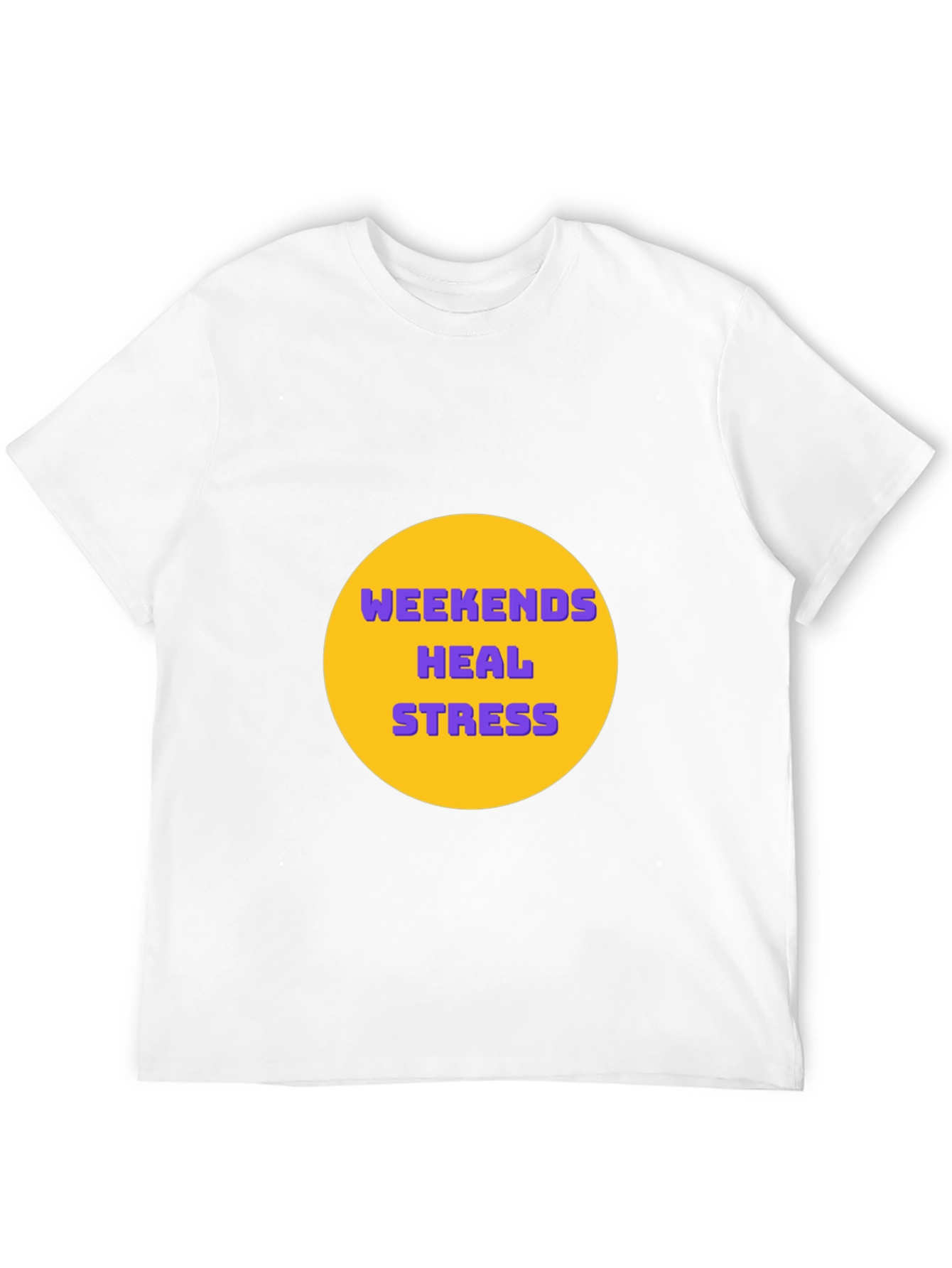 Weekends Heal Stress Graphic Tee - Black Casual T-Shirt
