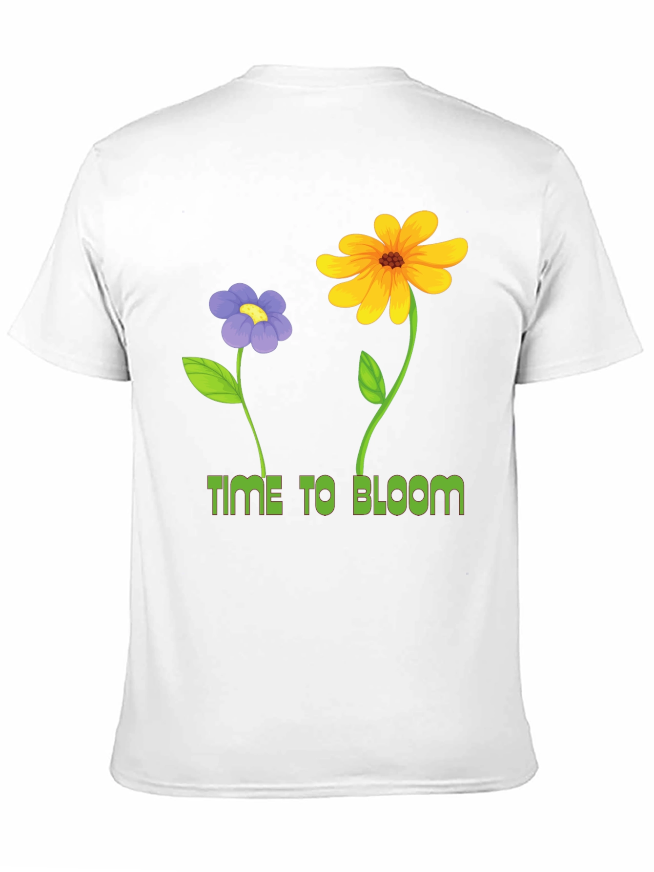 Time to Bloom Graphic Tee - Black Cotton T-Shirt