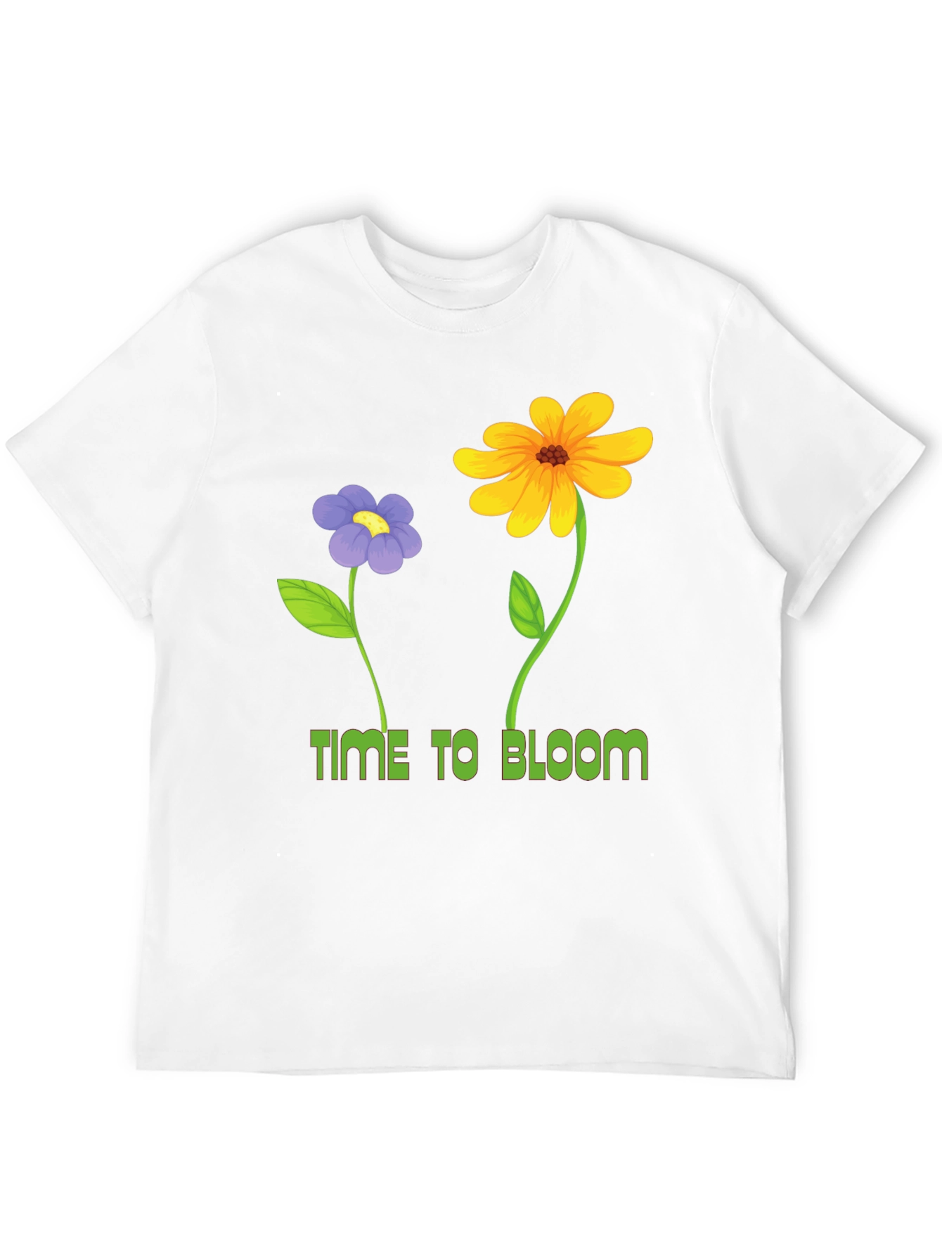 Time to Bloom Graphic Tee - Black Cotton T-Shirt