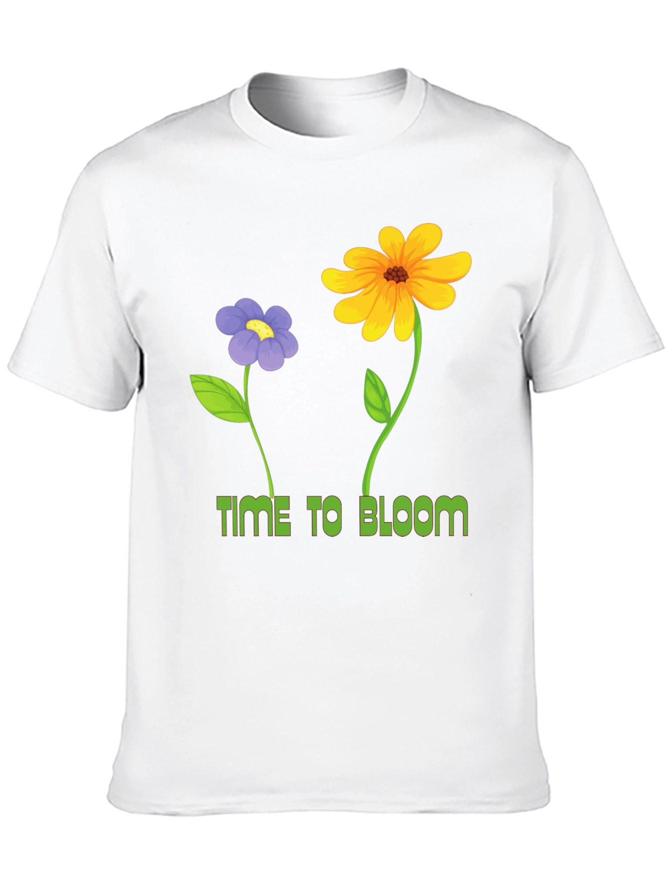 Time to Bloom Graphic Tee - Black Cotton T-Shirt