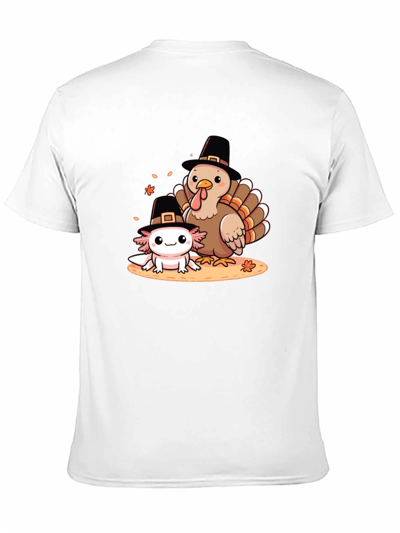Thanksgiving Turkey & Axolotl Graphic T-Shirt