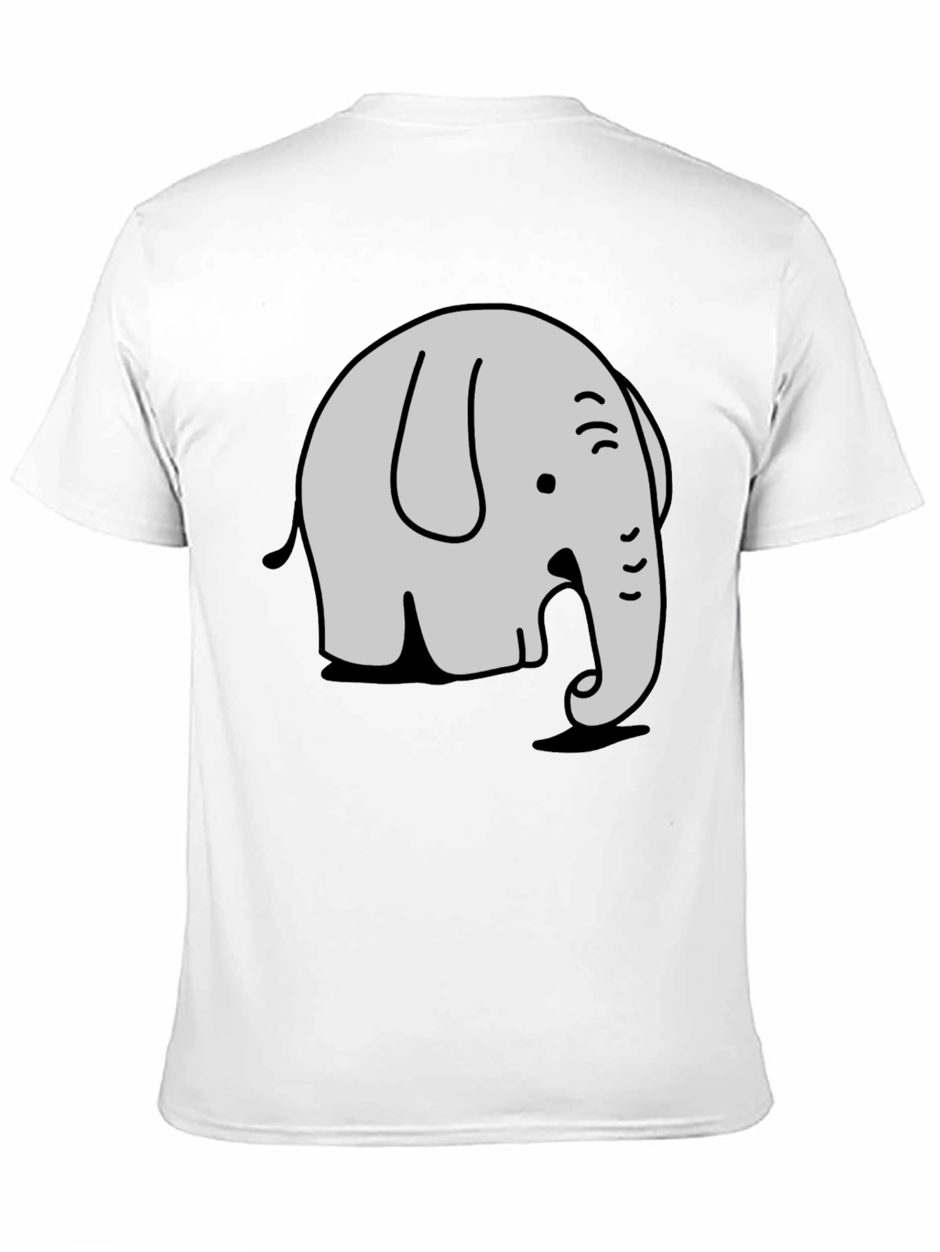 Cartoon Elephant Graphic Tee - Stylish Black T-Shirt