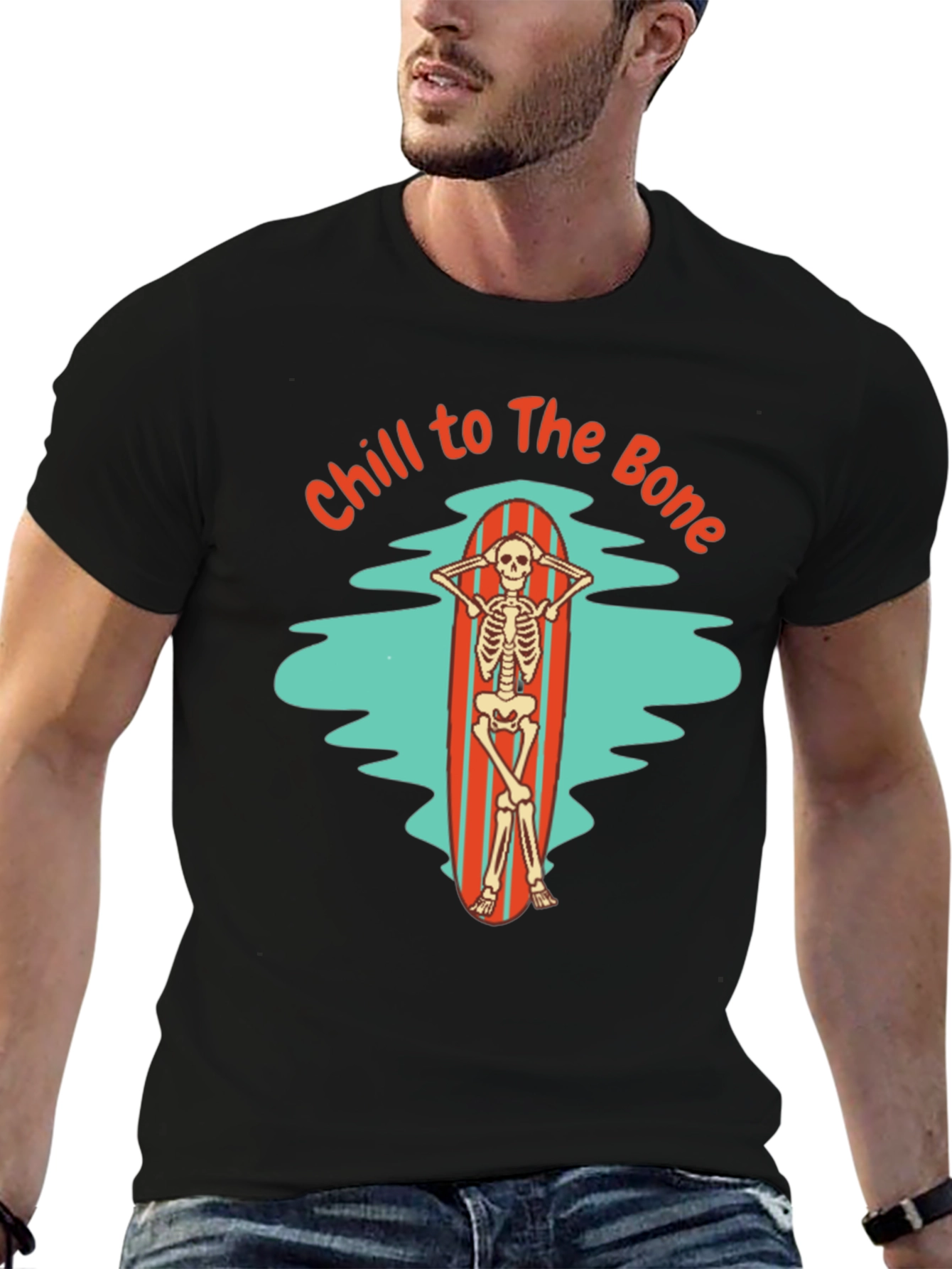 Chill to The Bone Skeleton Graphic T-Shirt