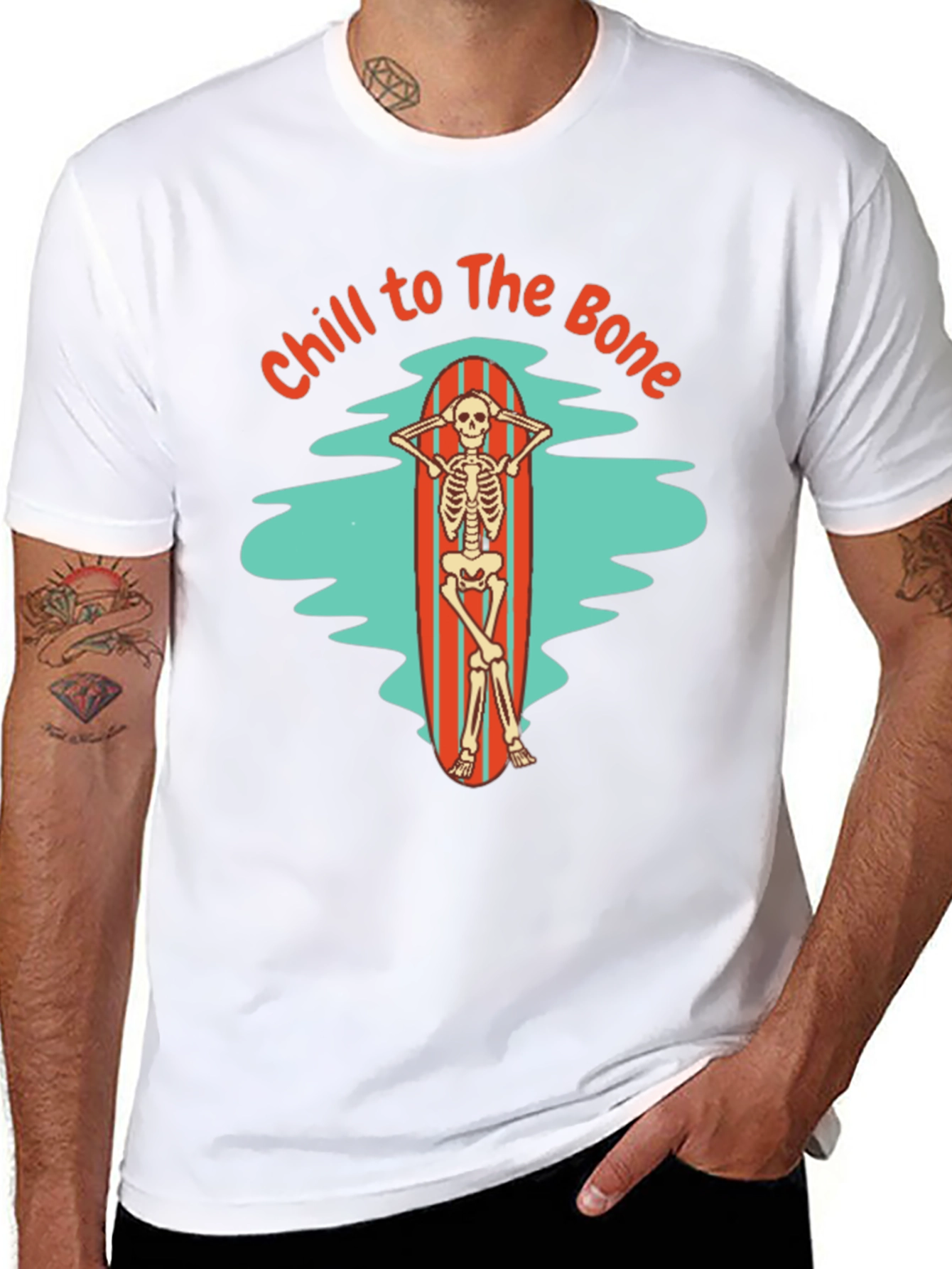 Chill to The Bone Skeleton Graphic T-Shirt