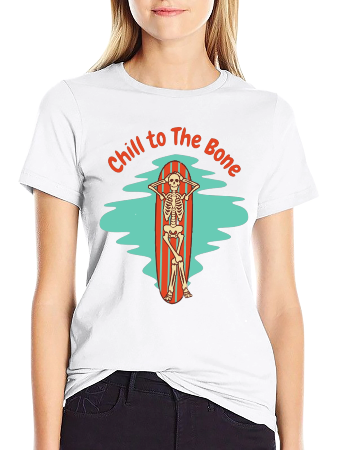 Chill to The Bone Skeleton Graphic T-Shirt