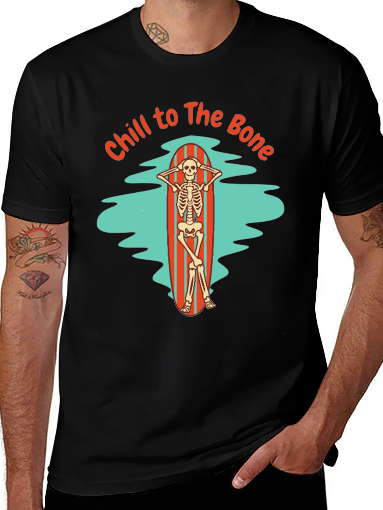 Chill to The Bone Skeleton Graphic T-Shirt