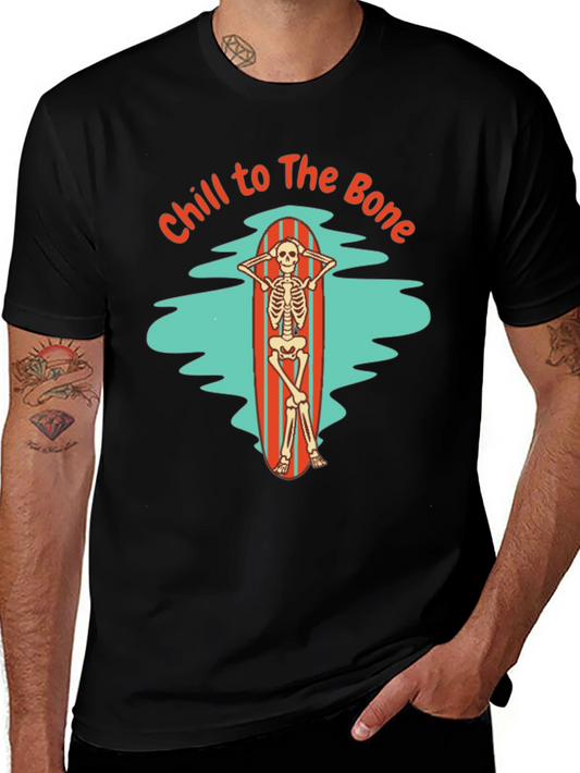 Chill to The Bone Skeleton Graphic T-Shirt