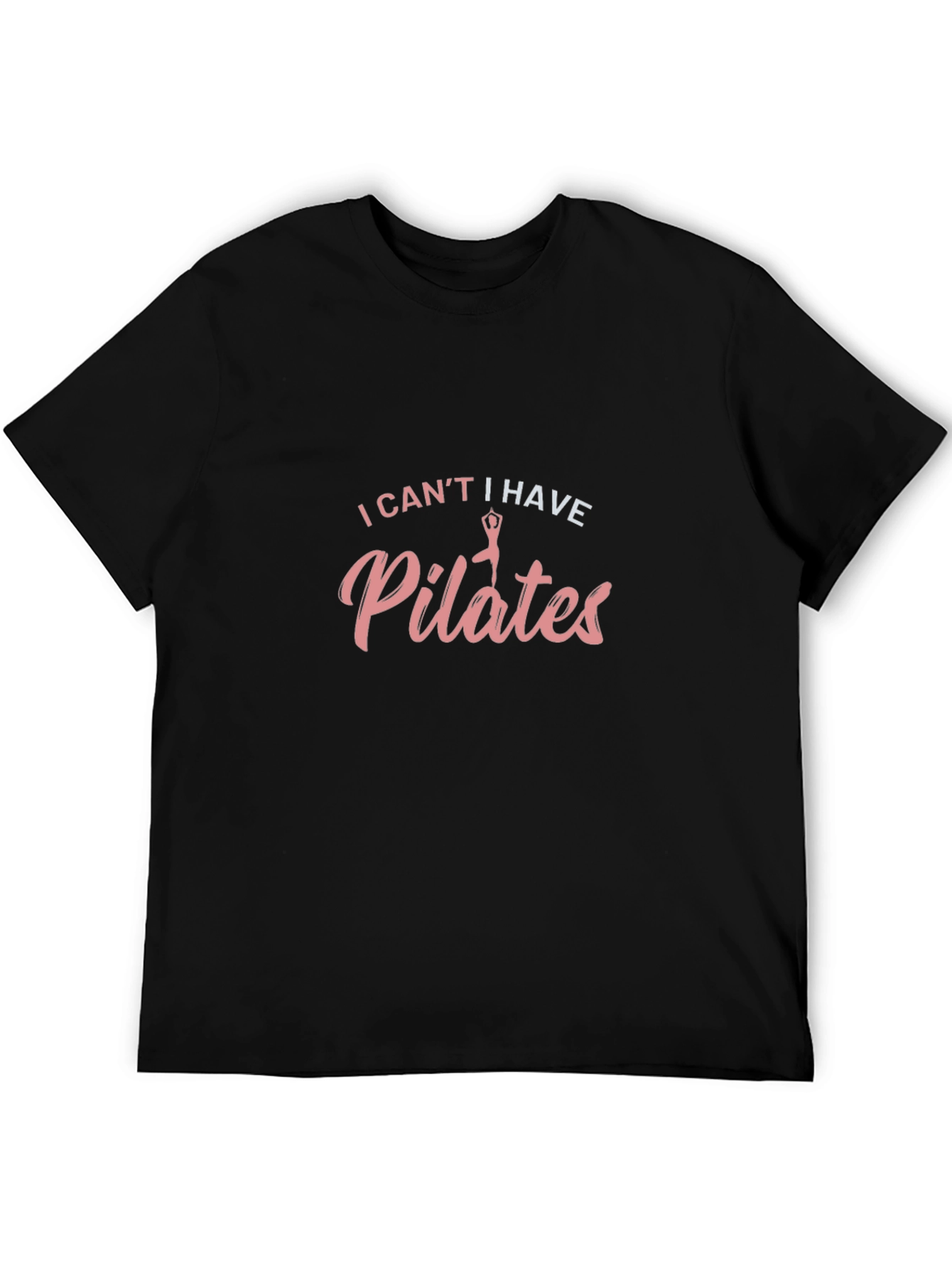 Pilates Funny Black Graphic T-Shirt