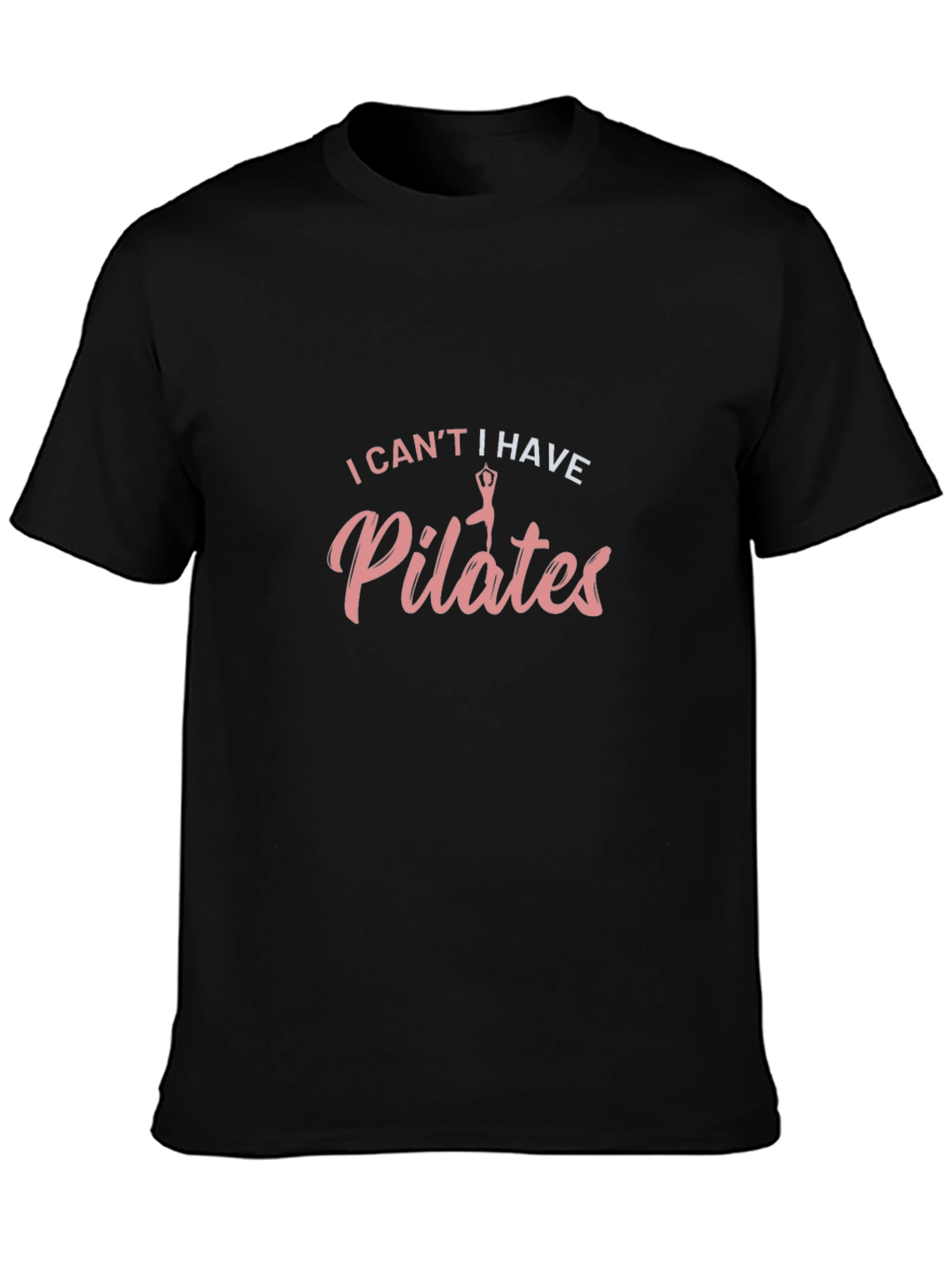 Pilates Funny Black Graphic T-Shirt