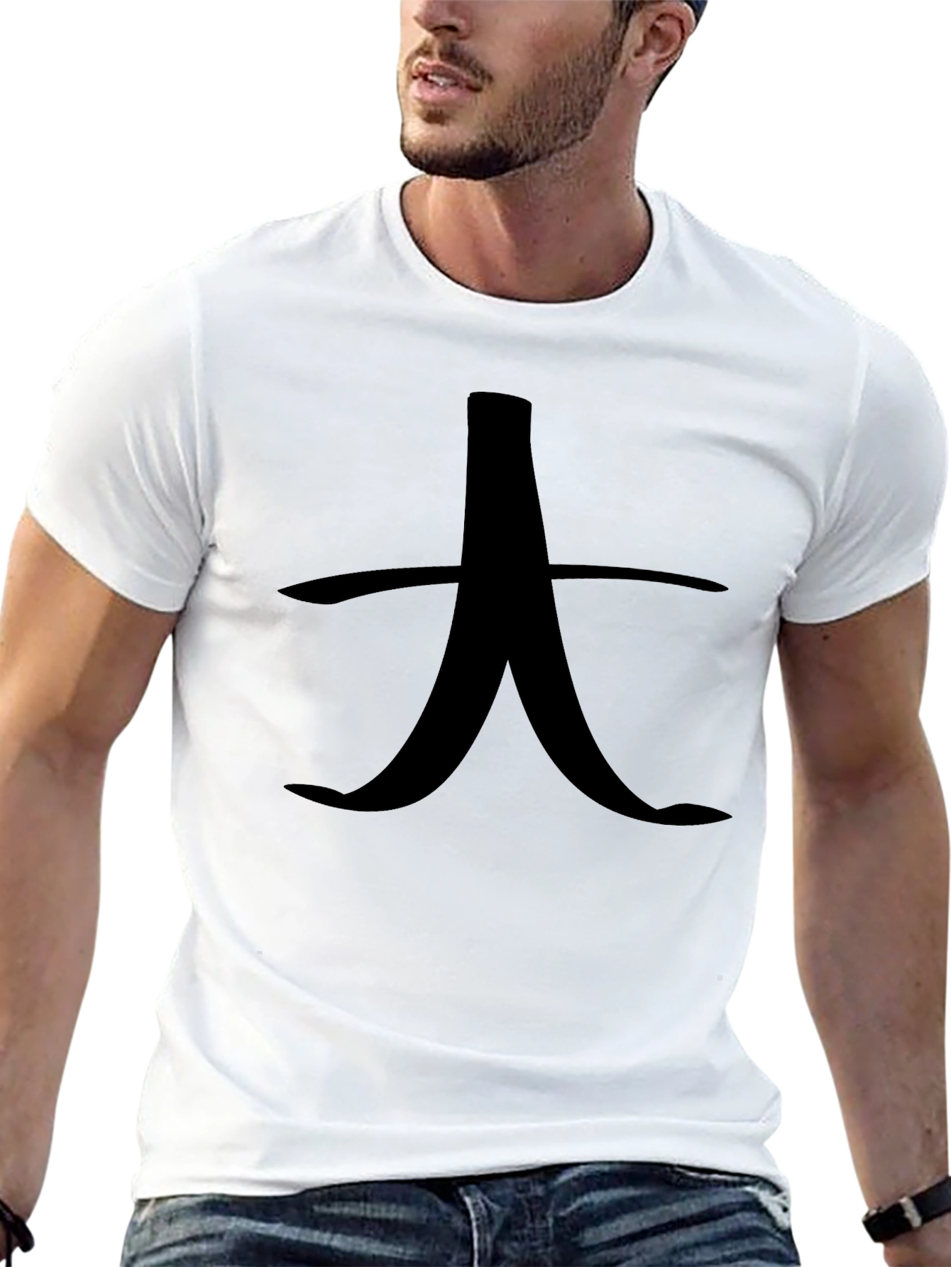 Graphic Tee - Black Shirt with Asian Character Design