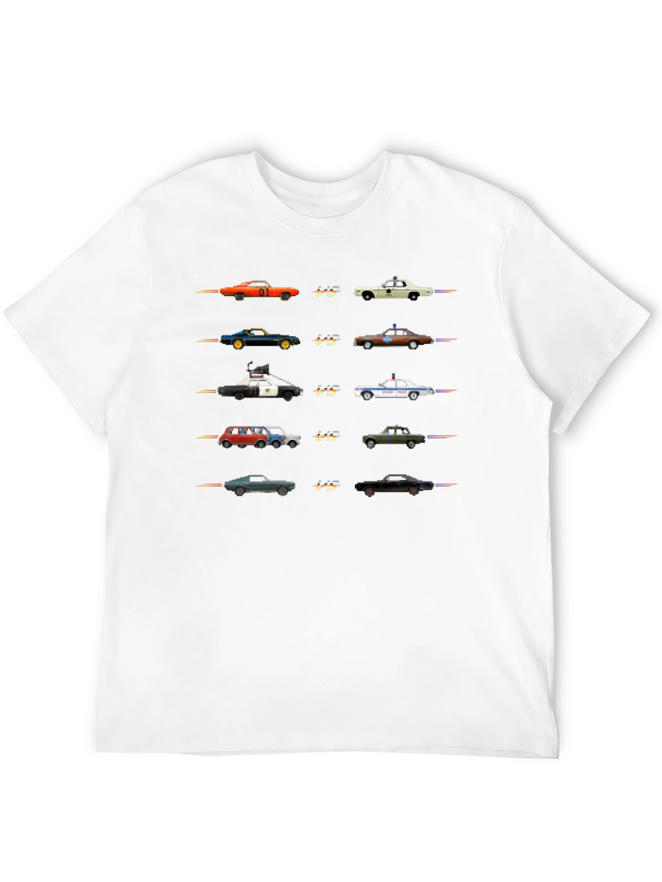 Retro 8-Bit Car Chase T-Shirt